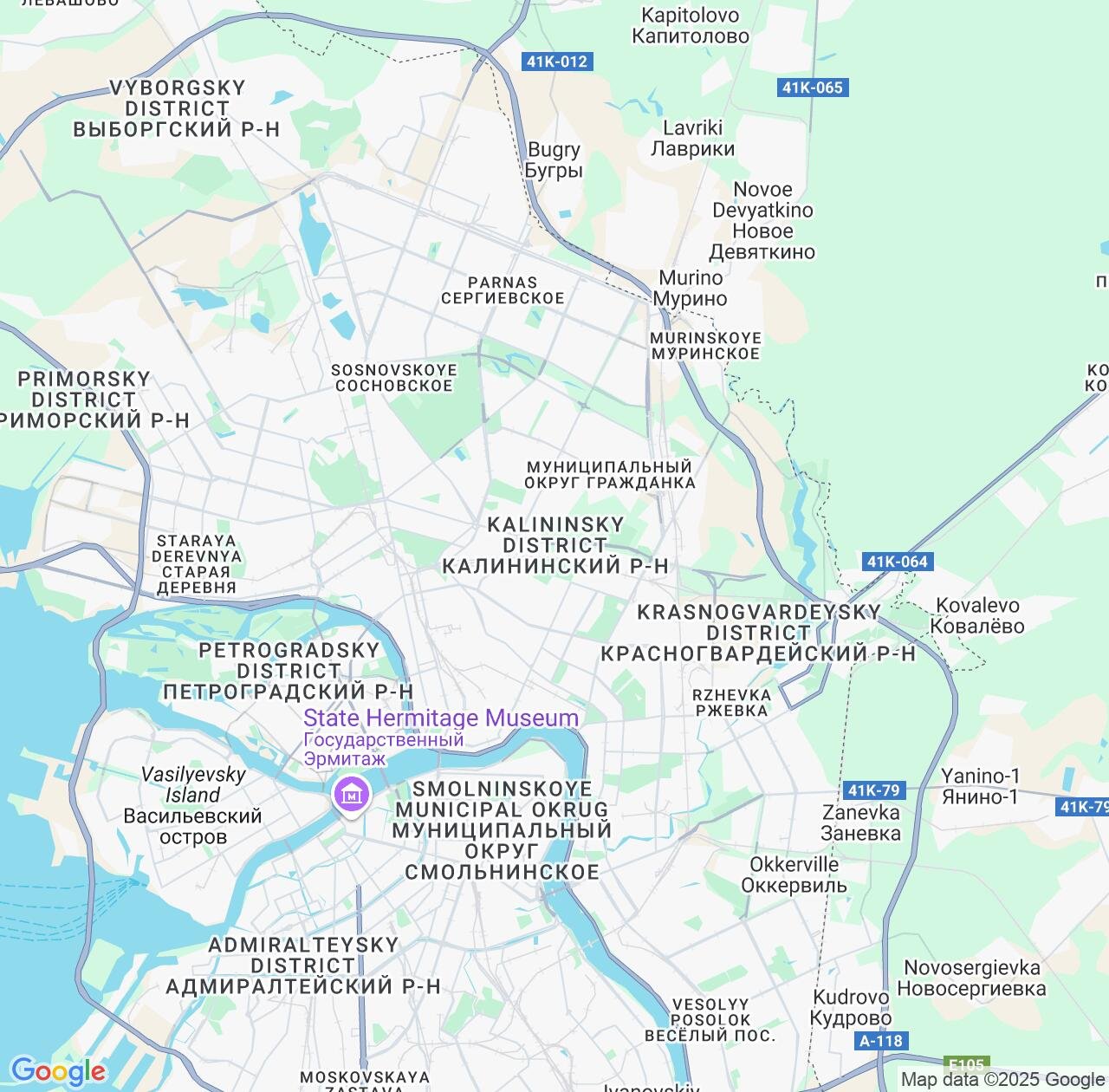 Map image for Intellectual Property Lawyers in Kalininskiy and St.-Petersburg IP firms at coordinates  ; .