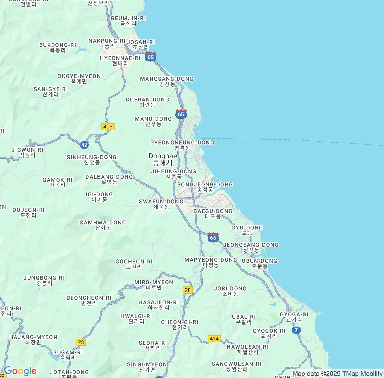 Map image for Intellectual Property Lawyers in Donghae City and Gangwon-do IP firms at coordinates  ; .