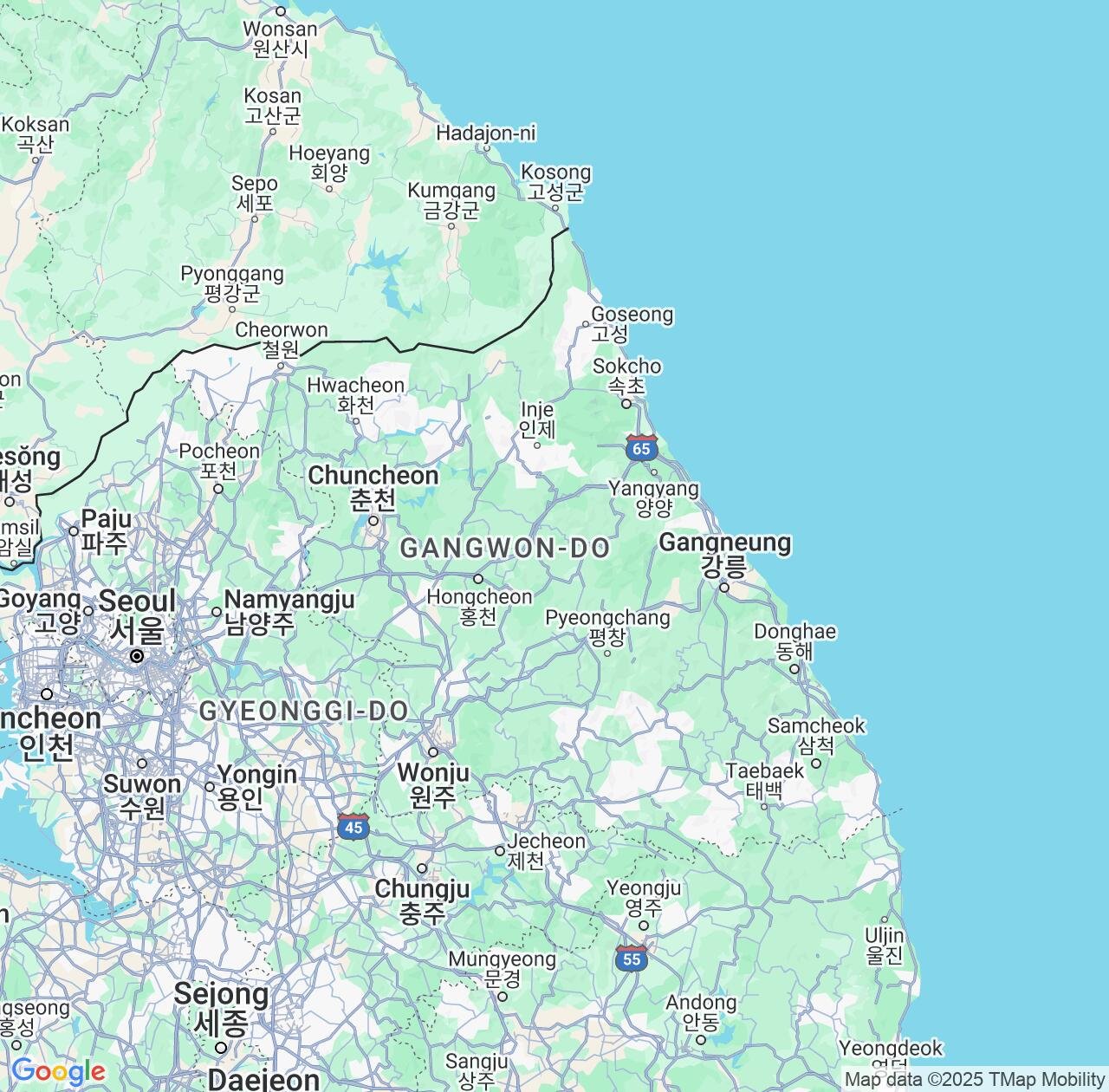 Map image for Intellectual Property Lawyers in Gangwon-do and South Korea IP firms at coordinates  ; .