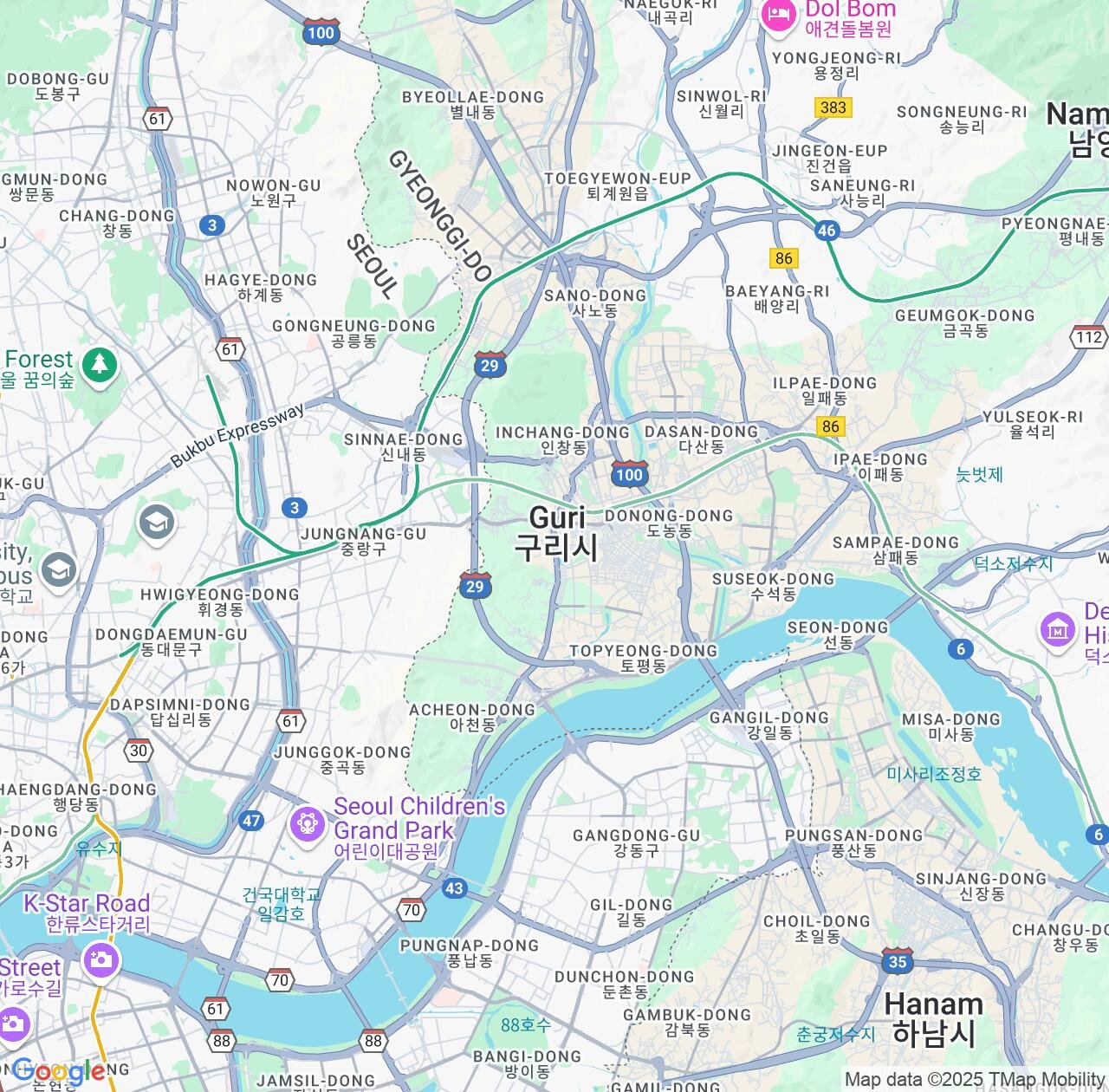Map image for Intellectual Property Lawyers in Guri-si and Gyeonggi-do IP firms at coordinates  ; .