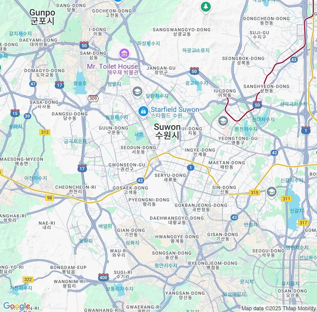 Map image for Intellectual Property Lawyers in Suwon and Gyeonggi-do IP firms at coordinates  ; .
