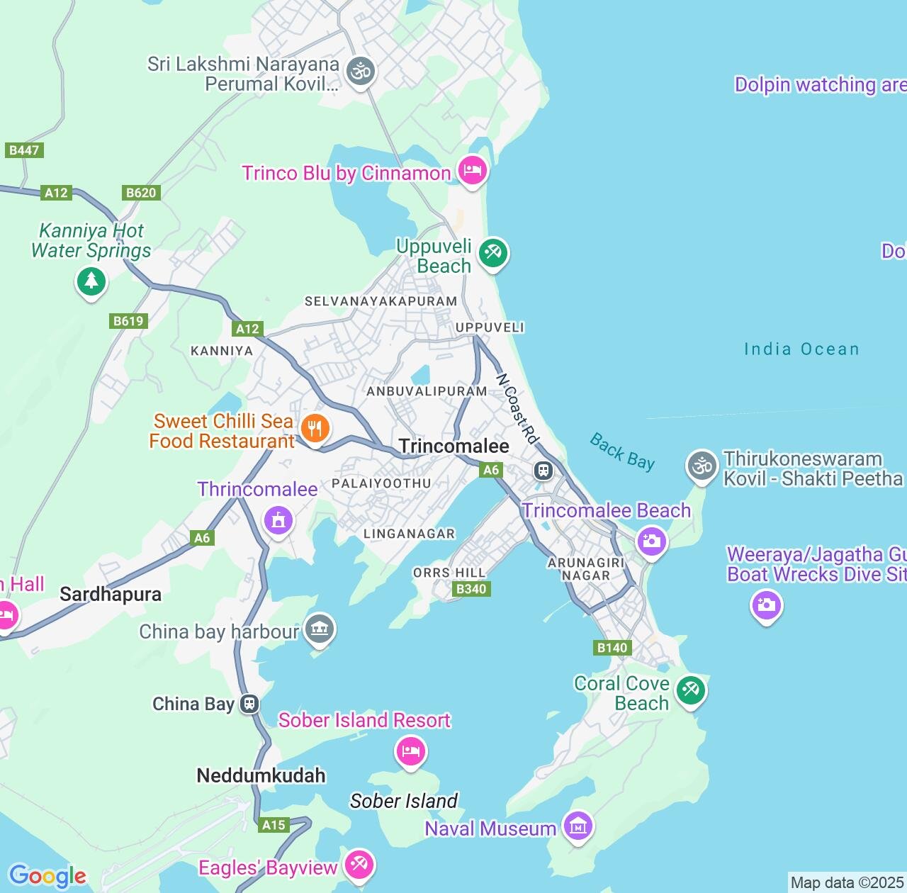 Map image for Intellectual Property Lawyers in Trincomalee and Eastern Province IP firms at coordinates  ; .