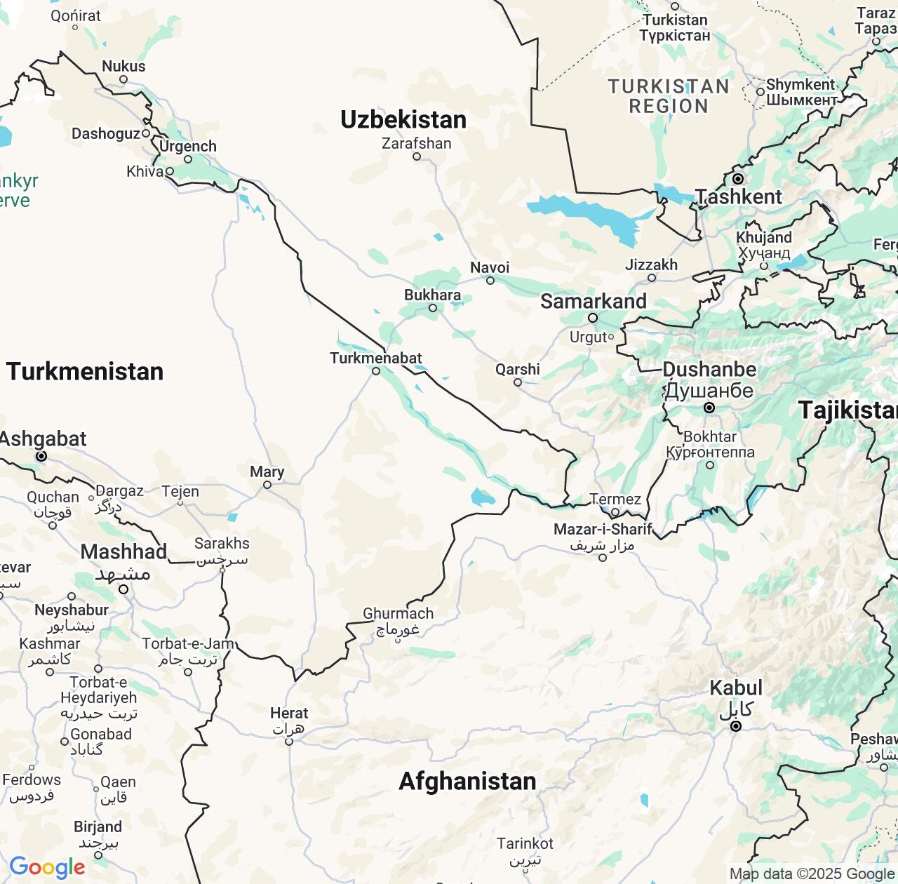 Map image for Intellectual Property Lawyers in Lebap and Turkmenistan IP firms at coordinates  ; .