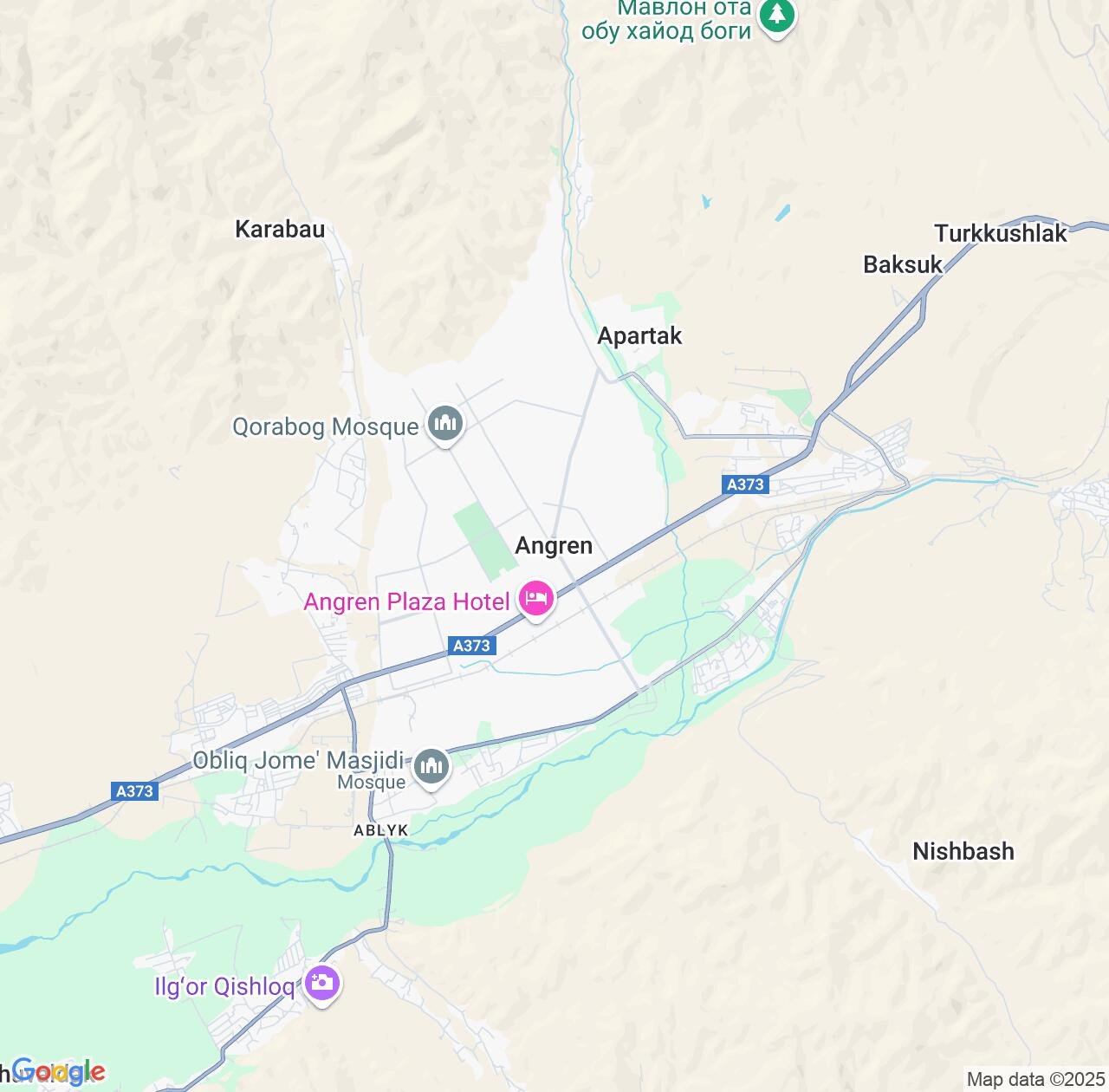Map image for Intellectual Property Lawyers in Angren and Tashkent Region IP firms at coordinates  ; .