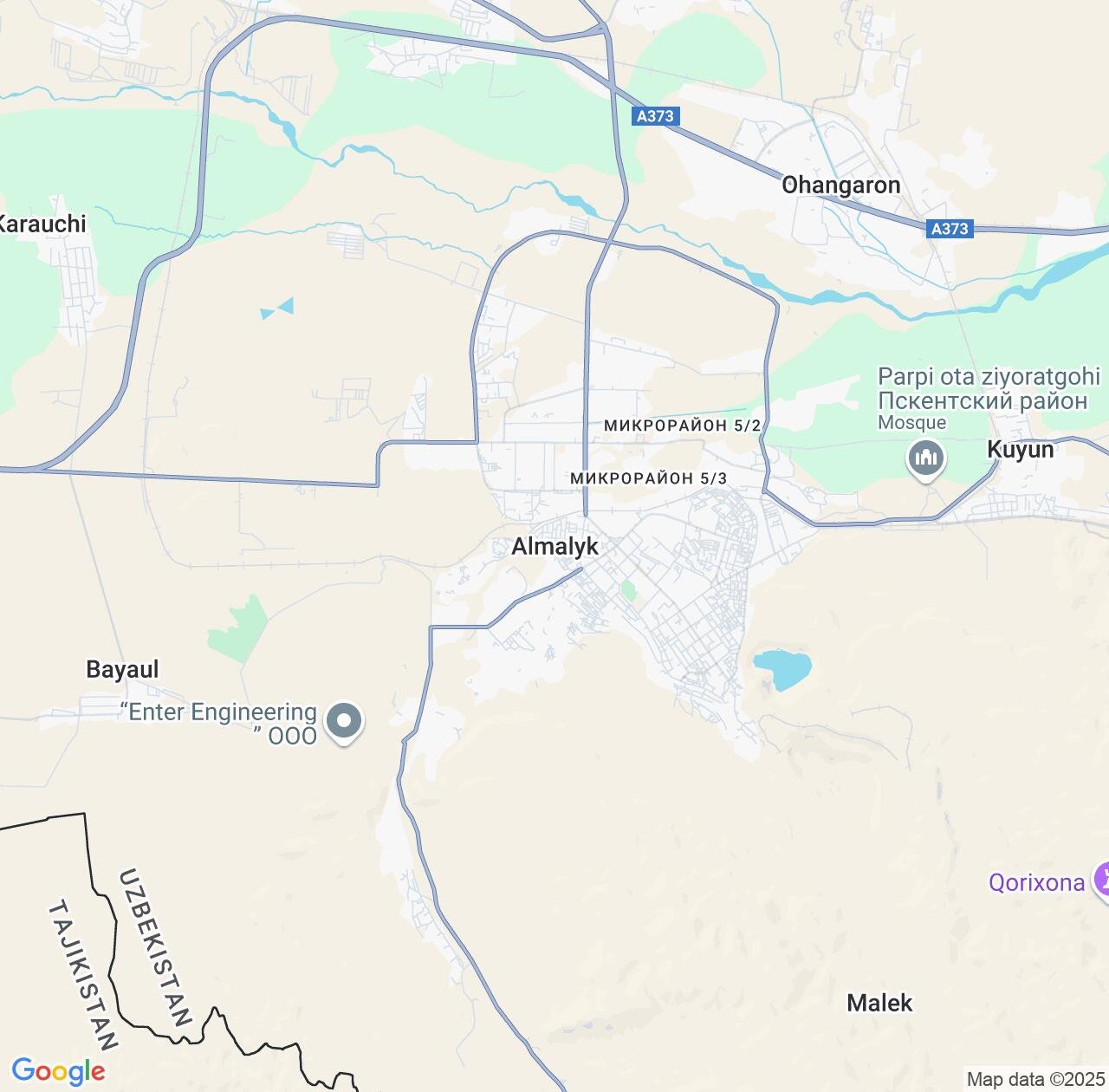 Map image for Intellectual Property Lawyers in Olmaliq and Tashkent Region IP firms at coordinates  ; .