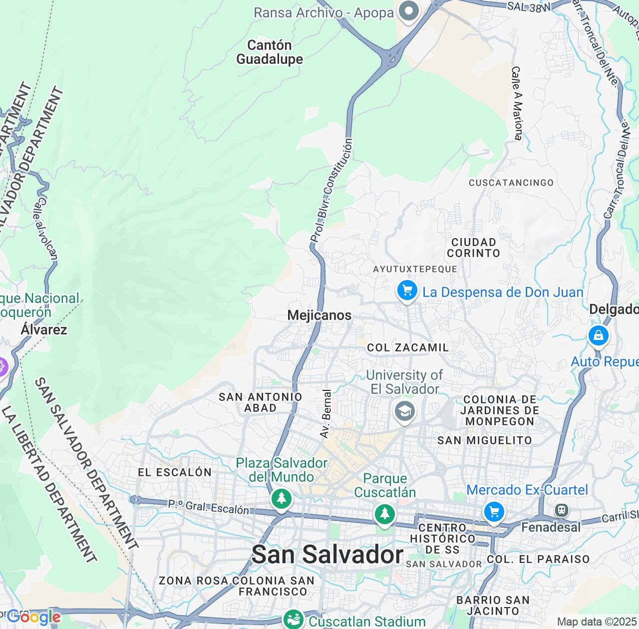 Map image for Intellectual Property Lawyers in Mejicanos and San Salvador Department IP firms at coordinates  ; .