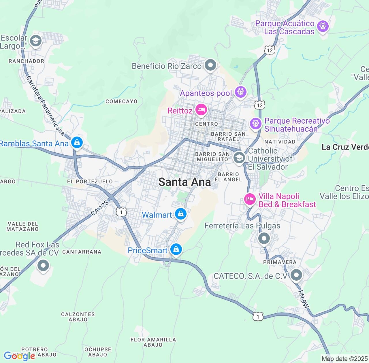 Map image for Intellectual Property Lawyers in Santa Ana and Santa Ana Department IP firms at coordinates  ; .