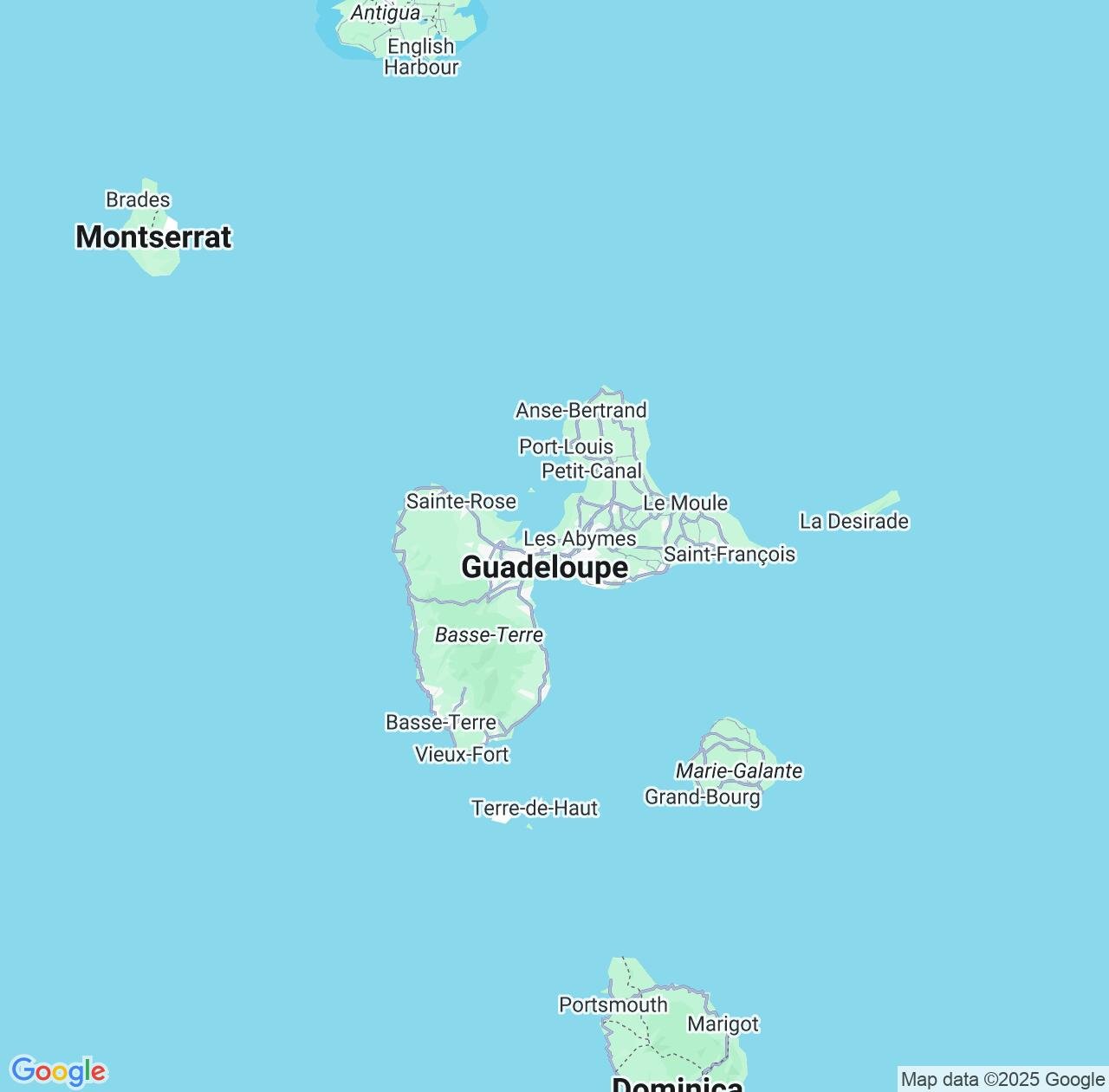 Map image for Intellectual Property Lawyers in Guadeloupe and Central America IP firms at coordinates  ; .