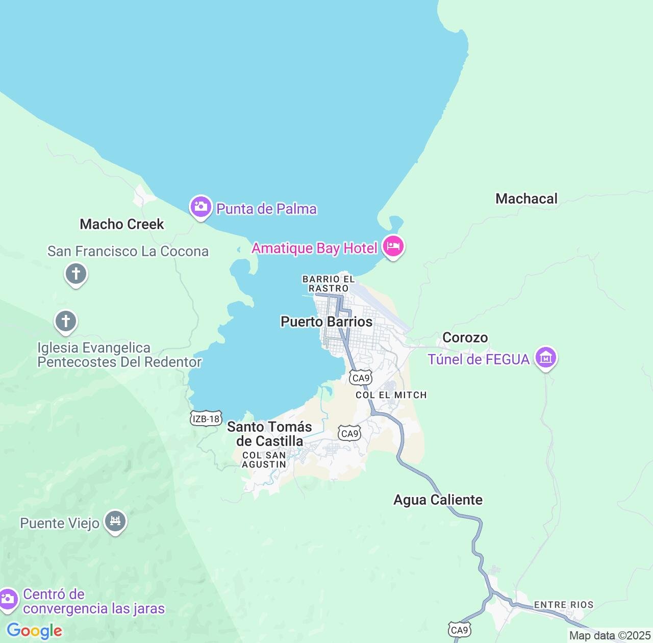 Map image for Intellectual Property Lawyers in Puerto Barrios and Izabal Department IP firms at coordinates  ; .