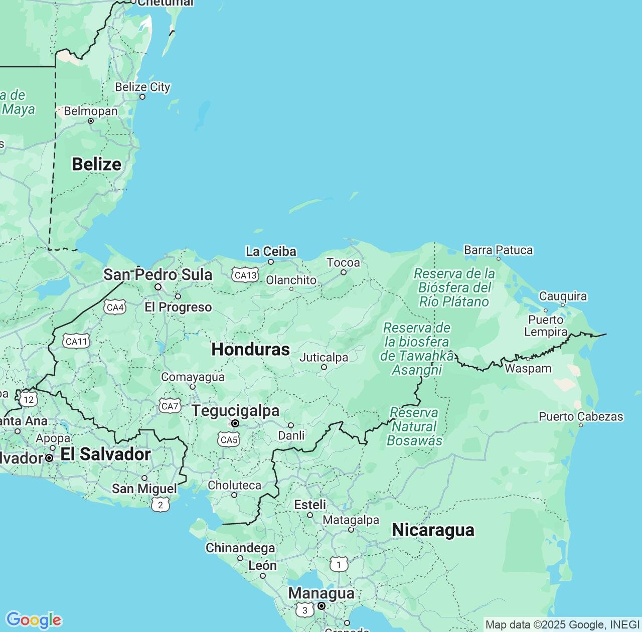 Map image for Intellectual Property Lawyers in Honduras and Central America IP firms at coordinates  ; .