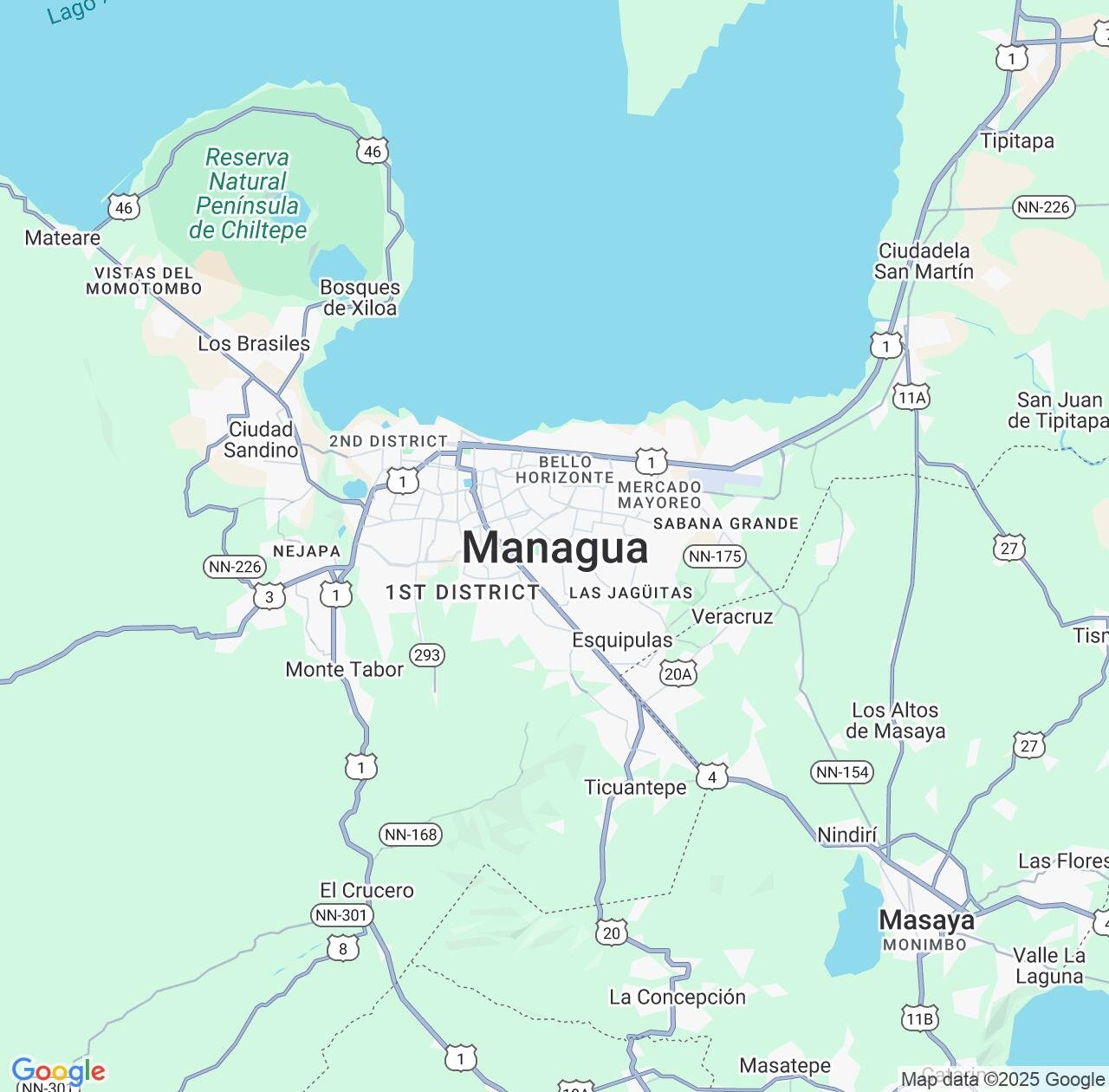 Map image for Intellectual Property Lawyers in Managua and Managua Department IP firms at coordinates  ; .