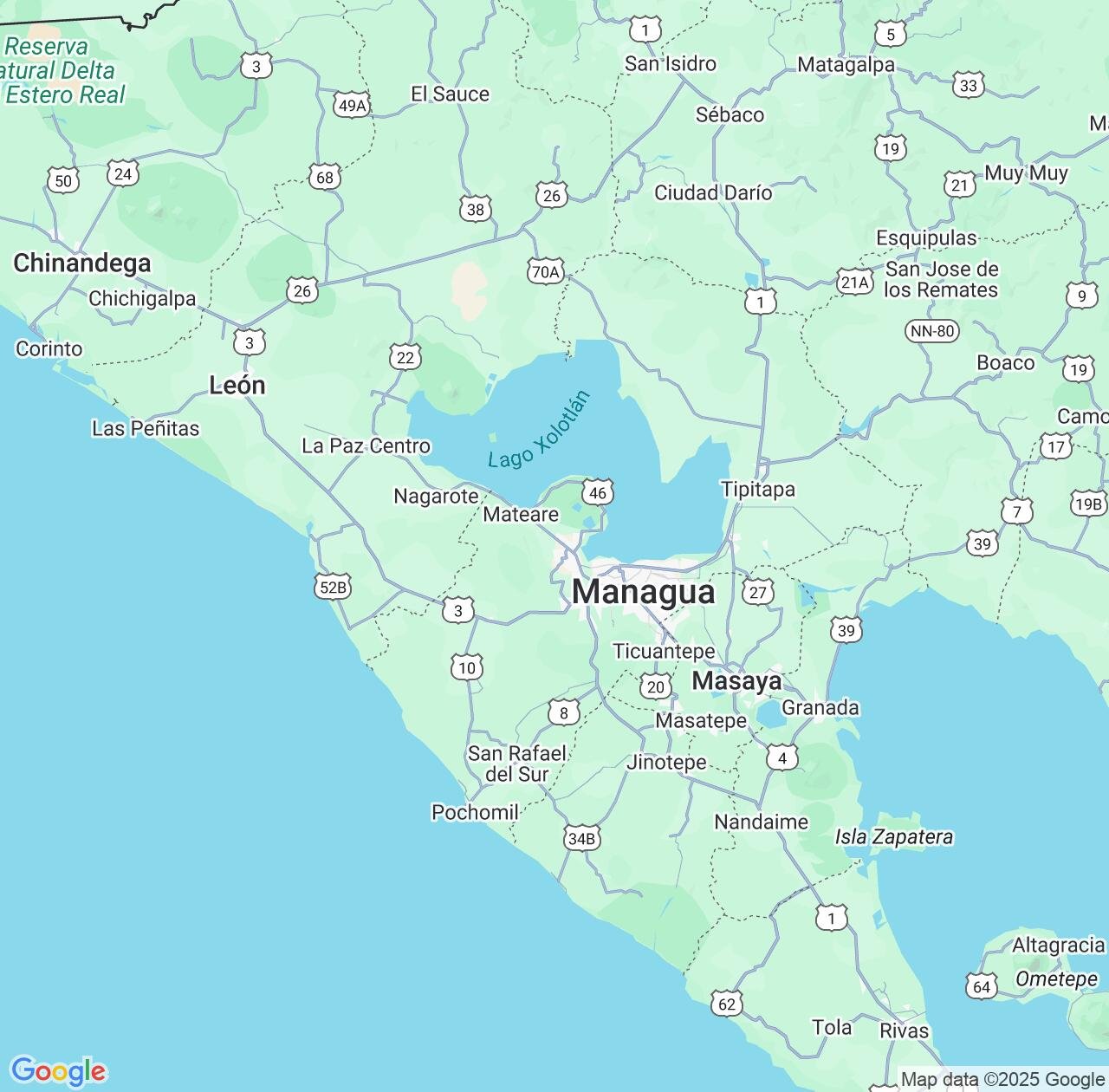 Map image for Intellectual Property Lawyers in Managua Department and Nicaragua IP firms at coordinates  ; .