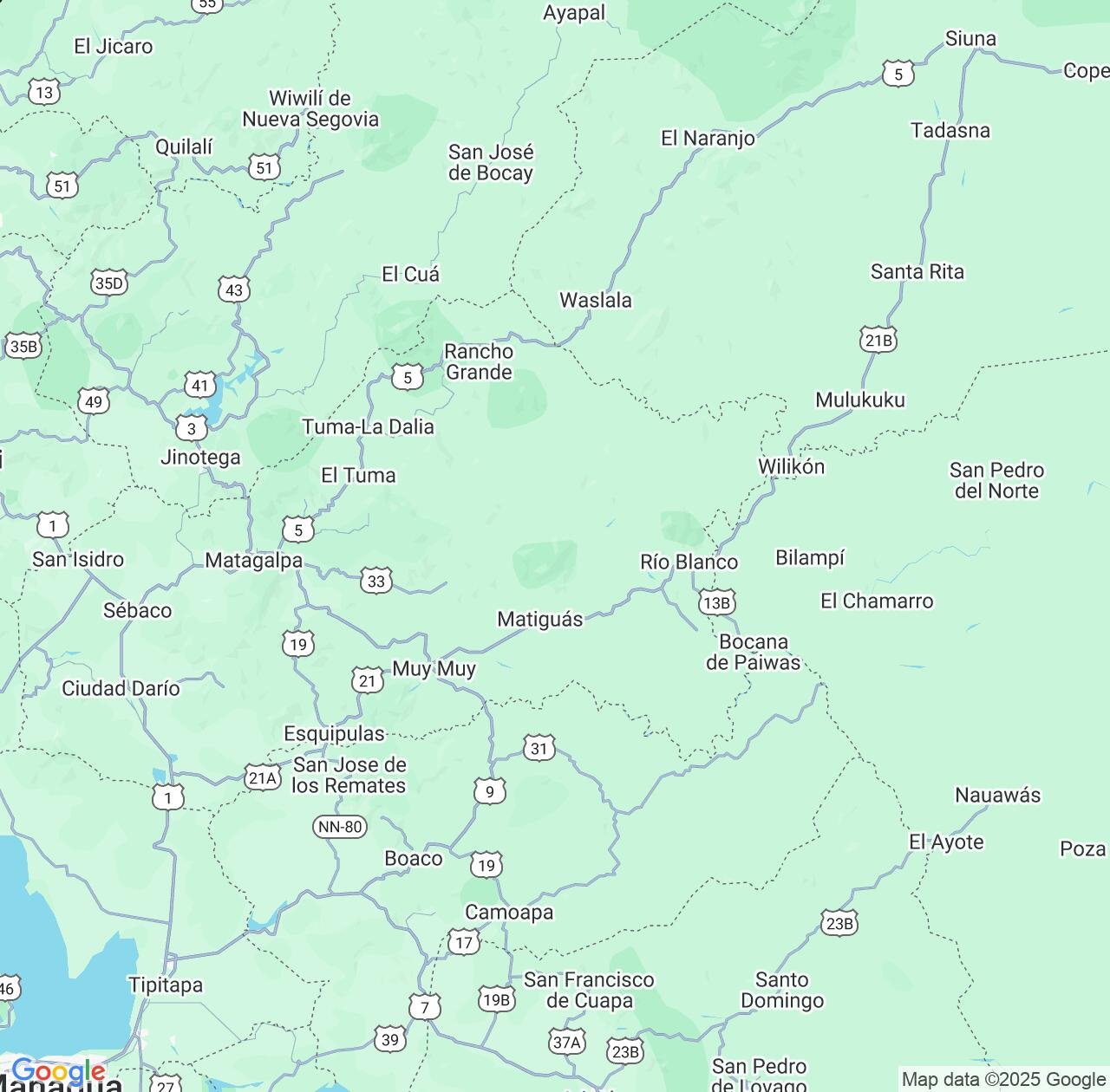 Map image for Intellectual Property Lawyers in Matagalpa Department and Nicaragua IP firms at coordinates  ; .