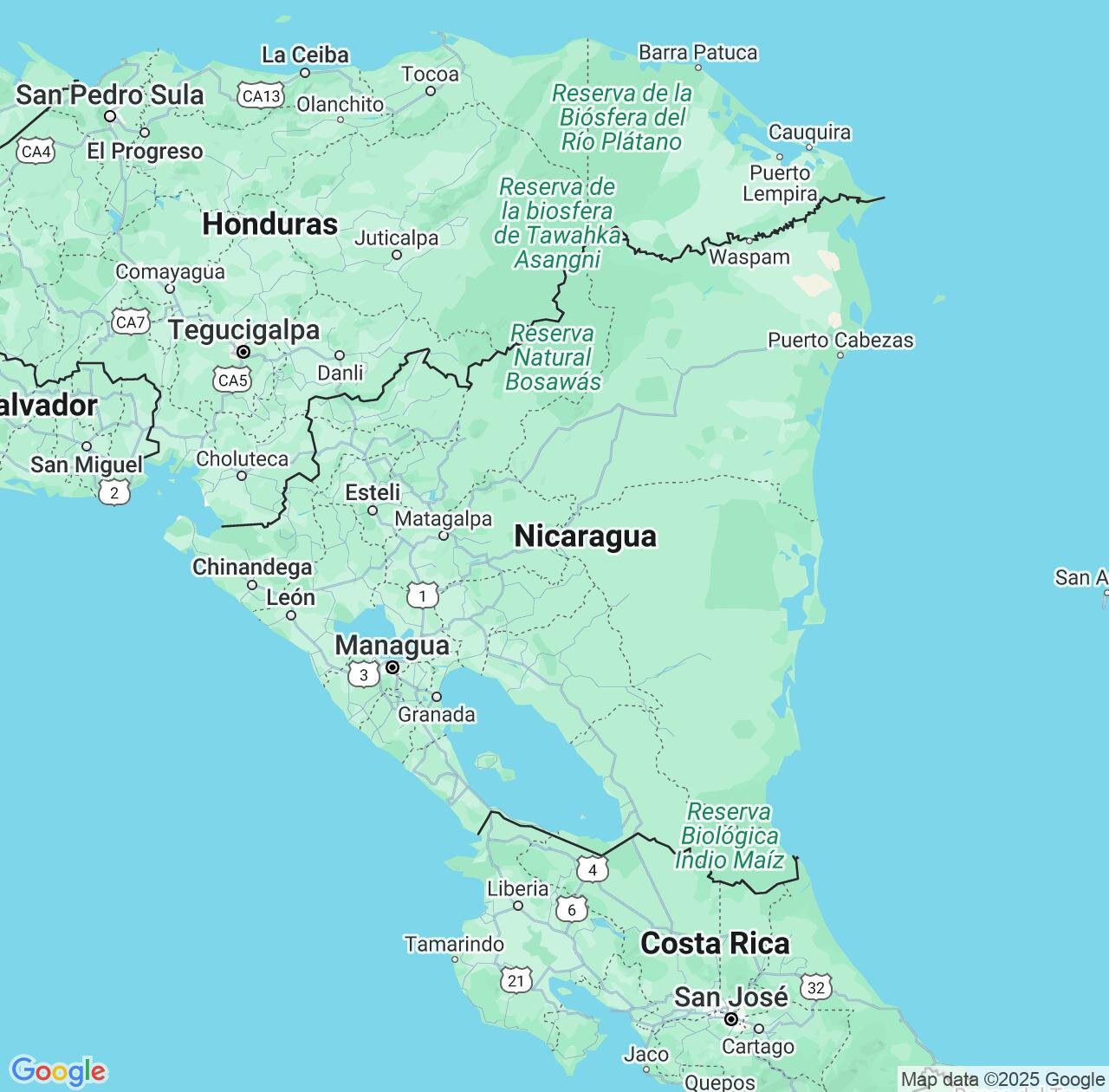 Map image for Intellectual Property Lawyers in Nicaragua and Central America IP firms at coordinates  ; .