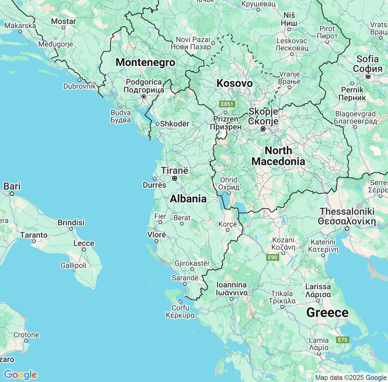 Map image for Intellectual Property Lawyers in Albania and Europe IP firms at coordinates  ; .