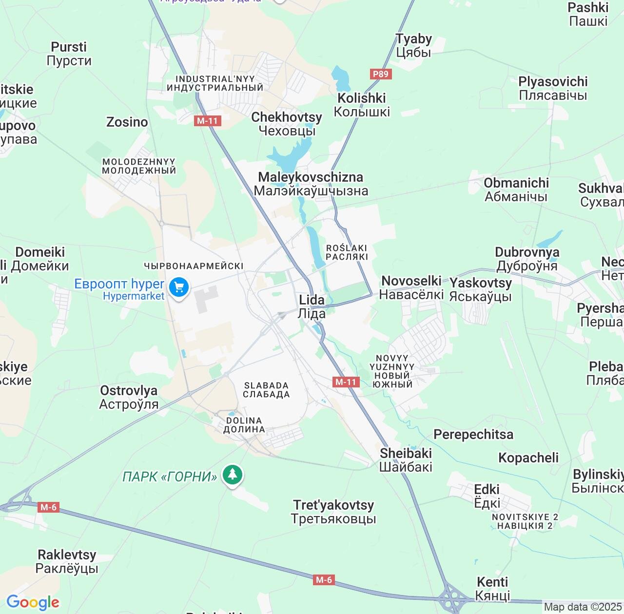 Map image for Intellectual Property Lawyers in Lida and Grodnenskaya IP firms at coordinates  ; .