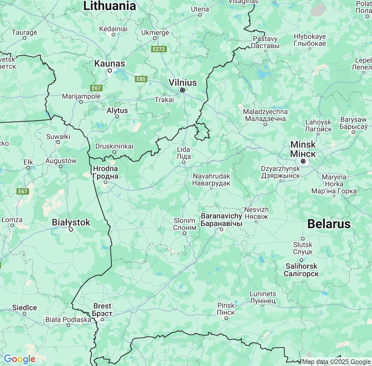 Map image for Intellectual Property Lawyers in Grodnenskaya and Belarus IP firms at coordinates  ; .