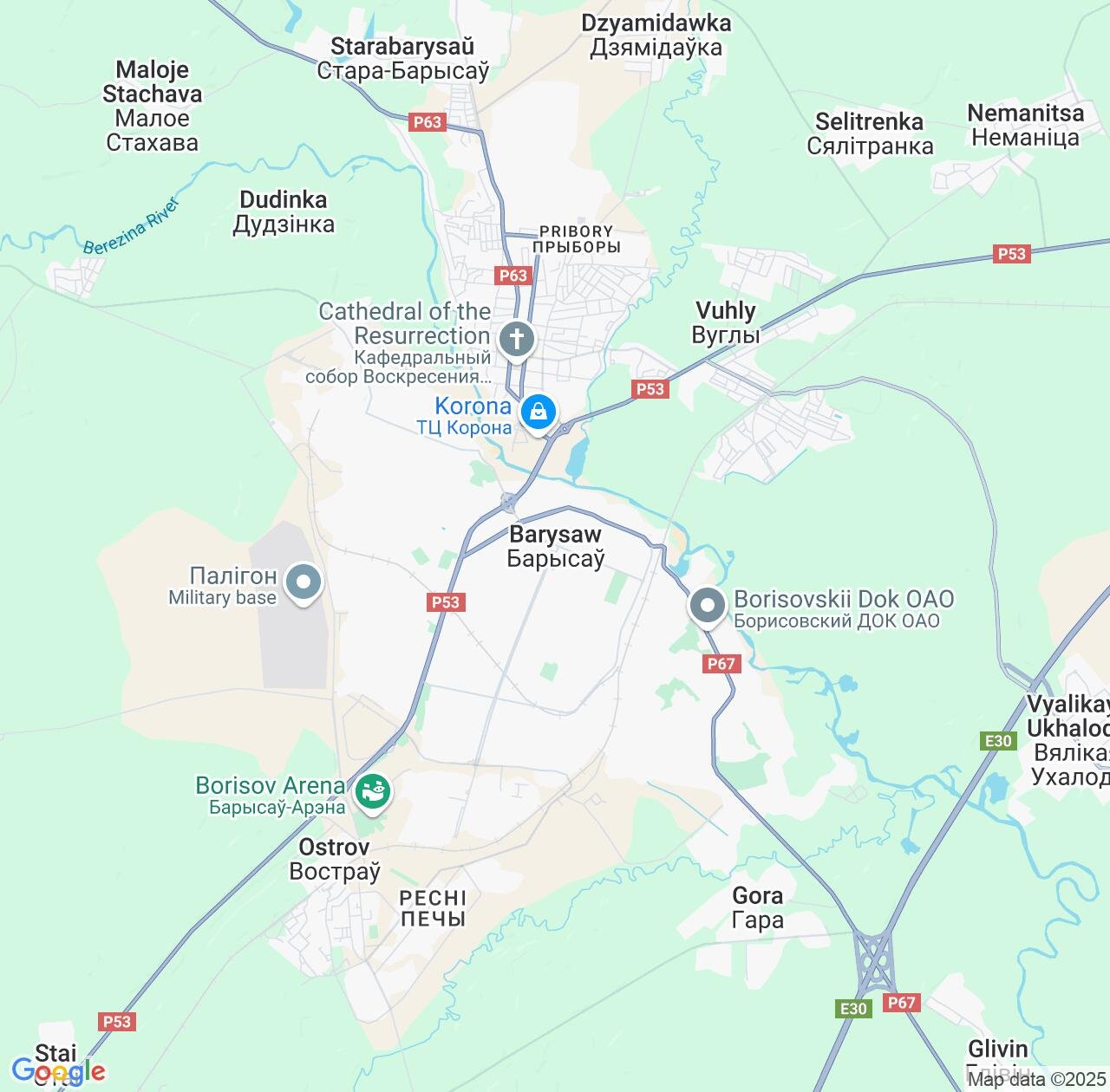 Map image for Intellectual Property Lawyers in Barysaw and Minsk IP firms at coordinates  ; .