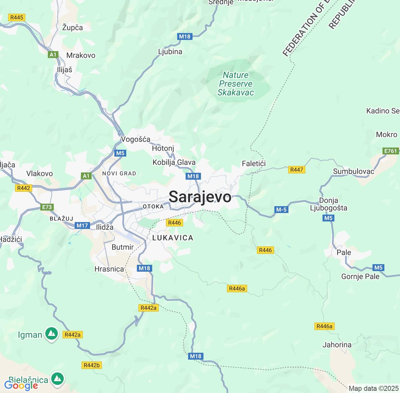 Map image for Intellectual Property Lawyers in Sarajevo and Federation of B&H IP firms at coordinates  ; .