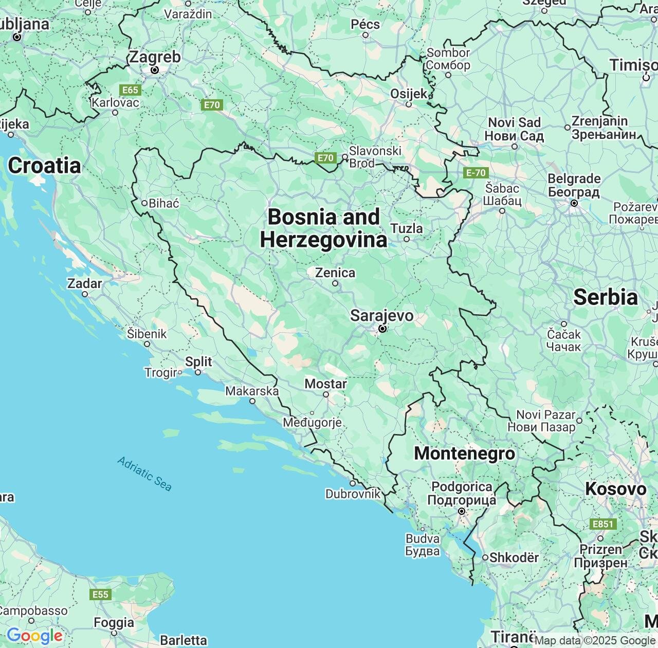 Map image for Intellectual Property Lawyers in Federation of B&H and Bosnia and Herzegovina IP firms at coordinates  ; .
