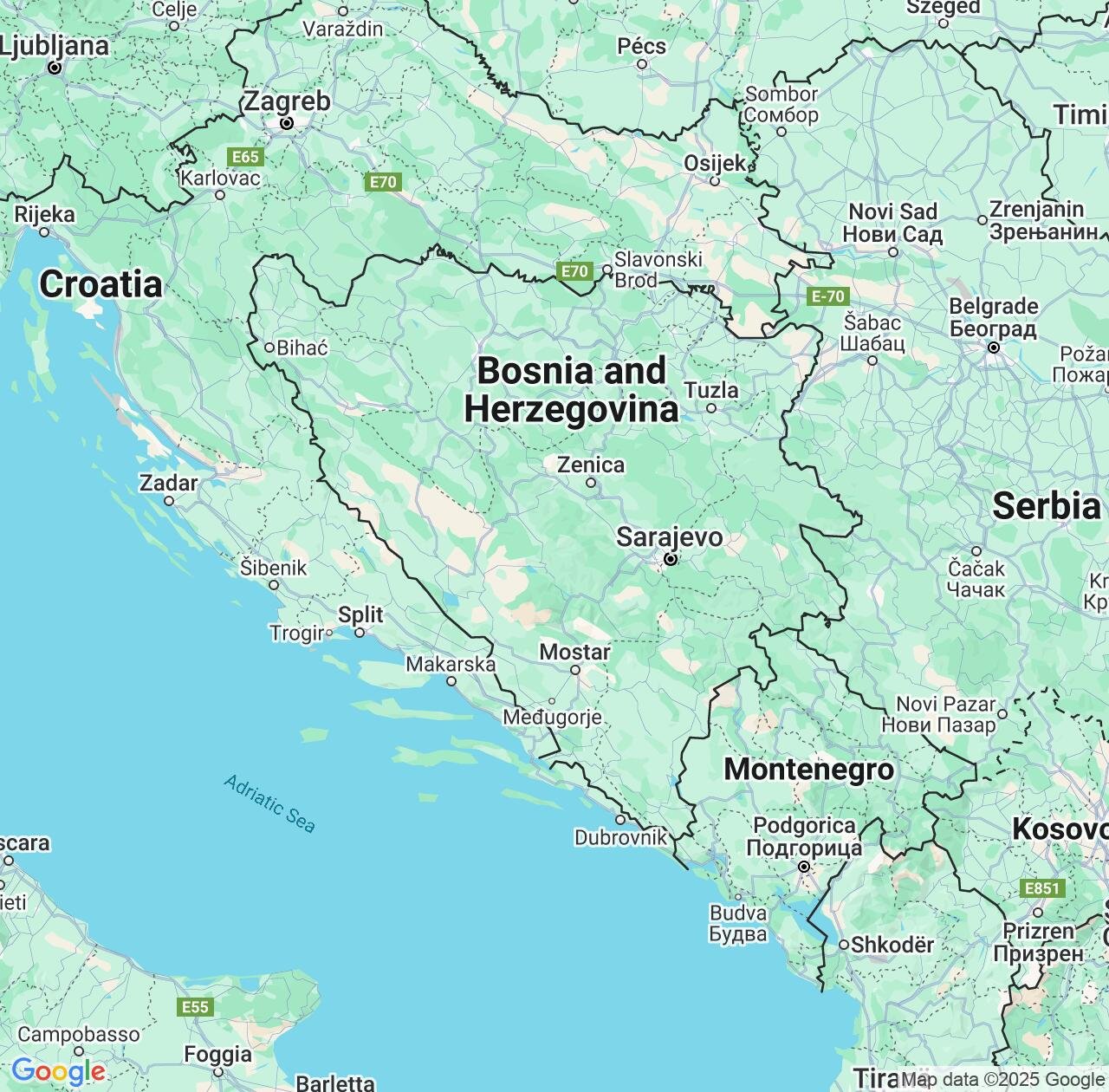 Map image for Intellectual Property Lawyers in Bosnia and Herzegovina and Europe IP firms at coordinates  ; .