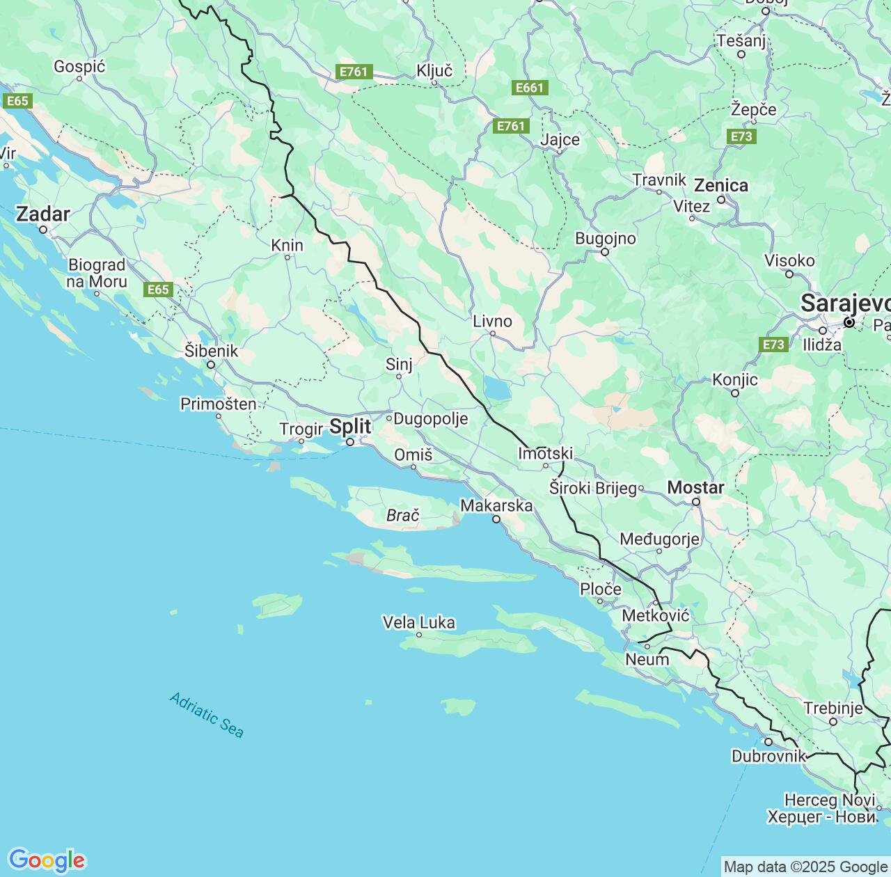 Map image for Intellectual Property Lawyers in Split-Dalmatia and Croatia IP firms at coordinates  ; .