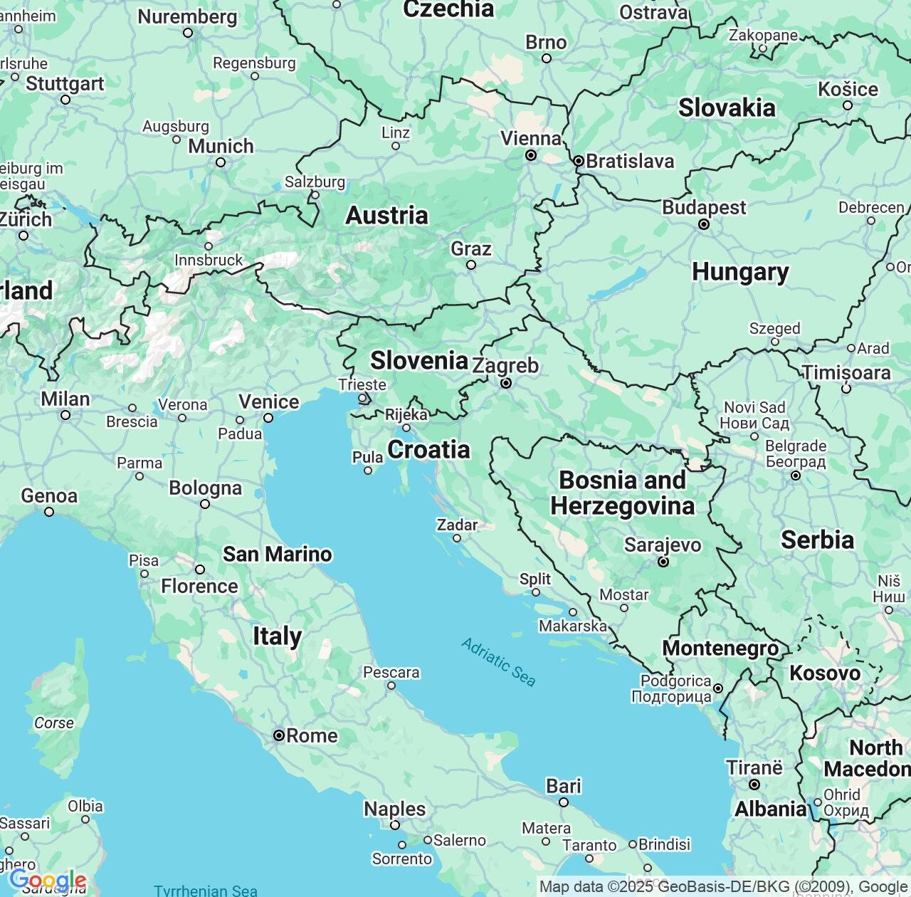 Map image for Intellectual Property Lawyers in Croatia and Europe IP firms at coordinates  ; .