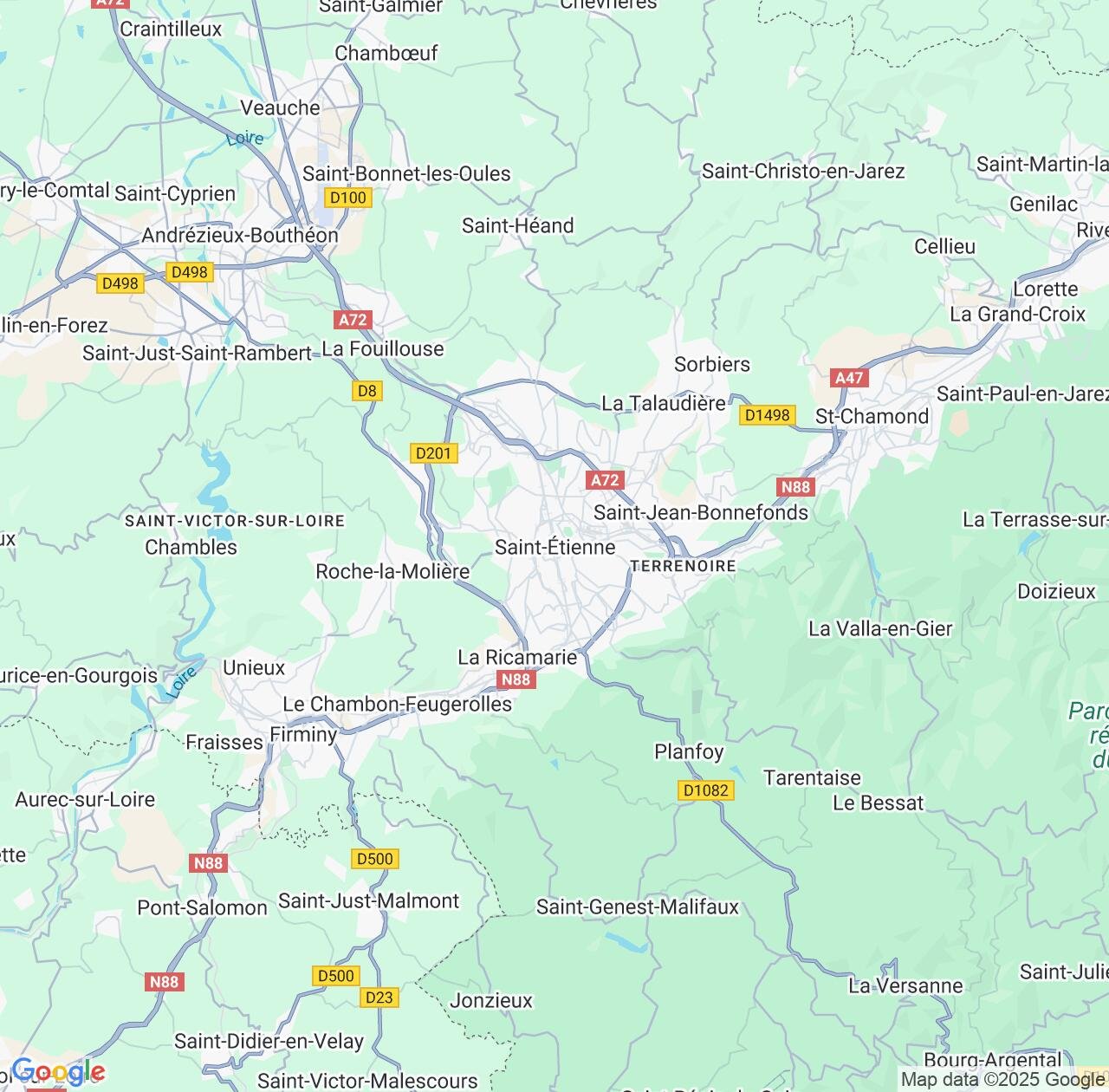 Map image for Intellectual Property Lawyers in Saint-Etienne and Auvergne-Rhône-Alpes IP firms at coordinates  ; .