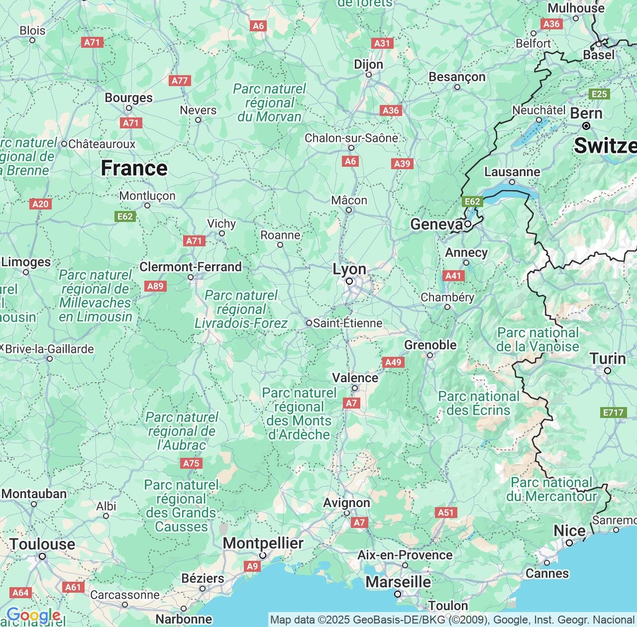 Map image for Intellectual Property Lawyers in Auvergne-Rhône-Alpes and France IP firms at coordinates  ; .