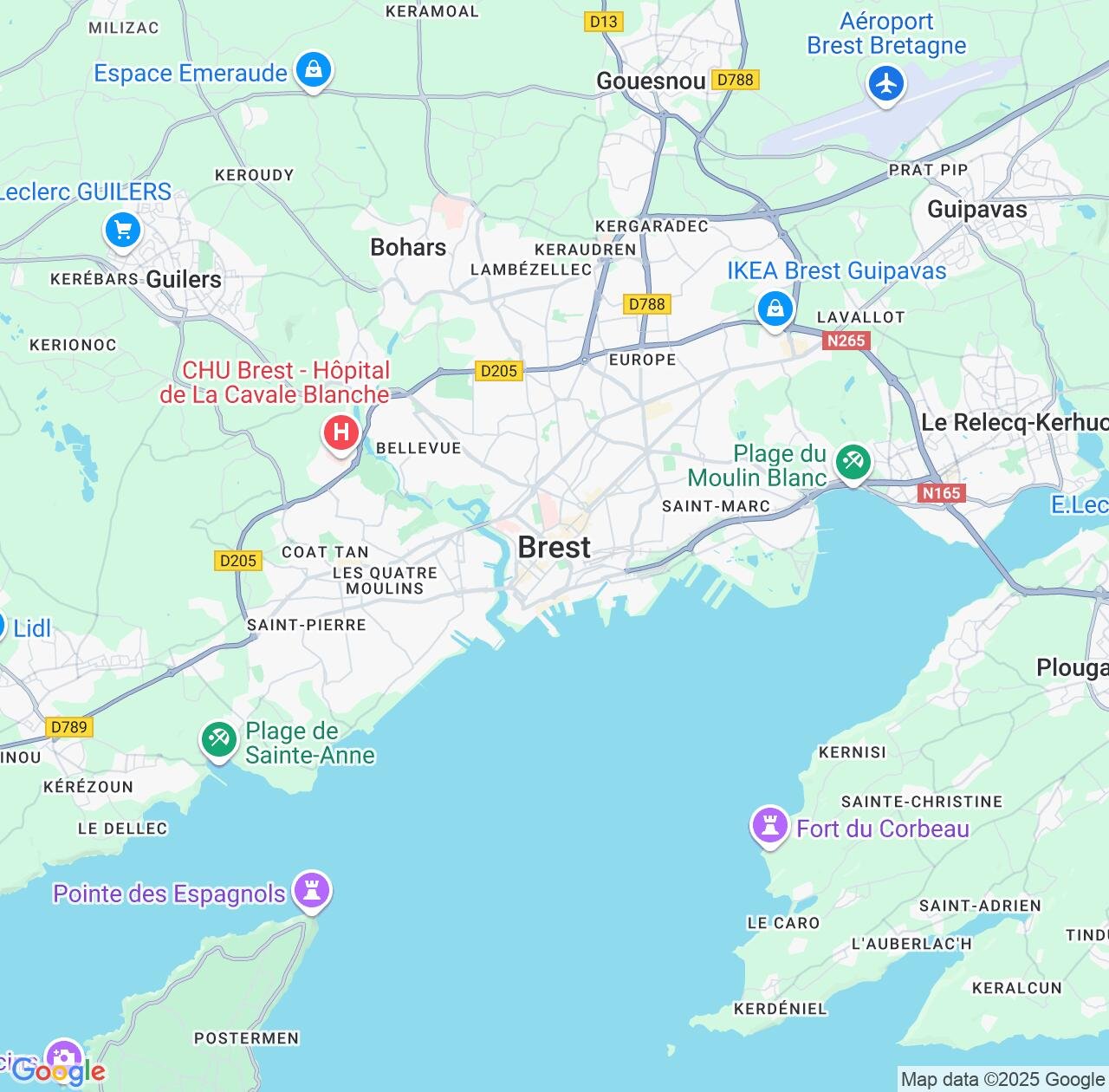 Map image for Intellectual Property Lawyers in Brest and Brittany IP firms at coordinates  ; .