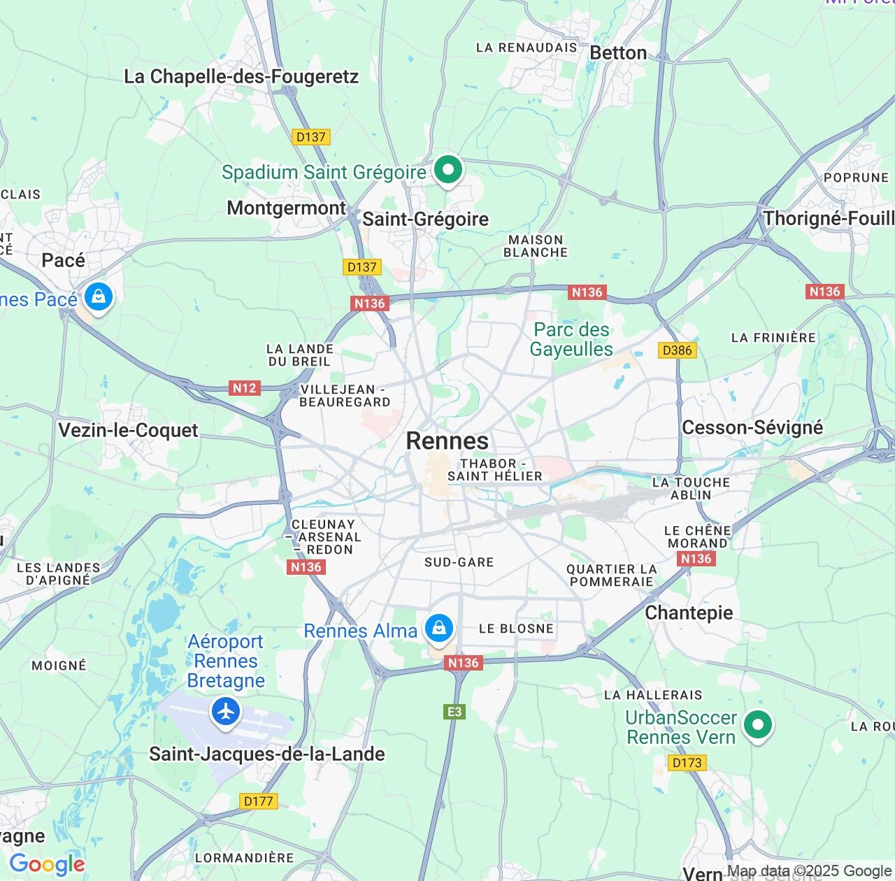 Map image for Intellectual Property Lawyers in Rennes and Brittany IP firms at coordinates  ; .