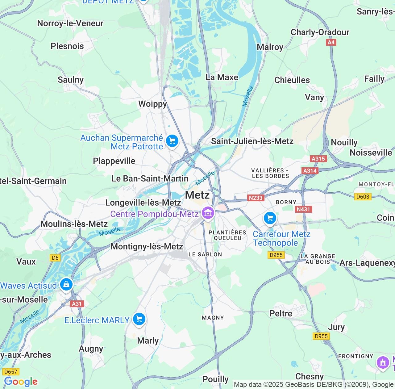 Map image for Intellectual Property Lawyers in Metz and Grand Est IP firms at coordinates  ; .