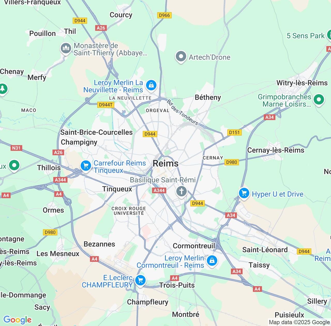 Map image for Intellectual Property Lawyers in Reims and Grand Est IP firms at coordinates  ; .
