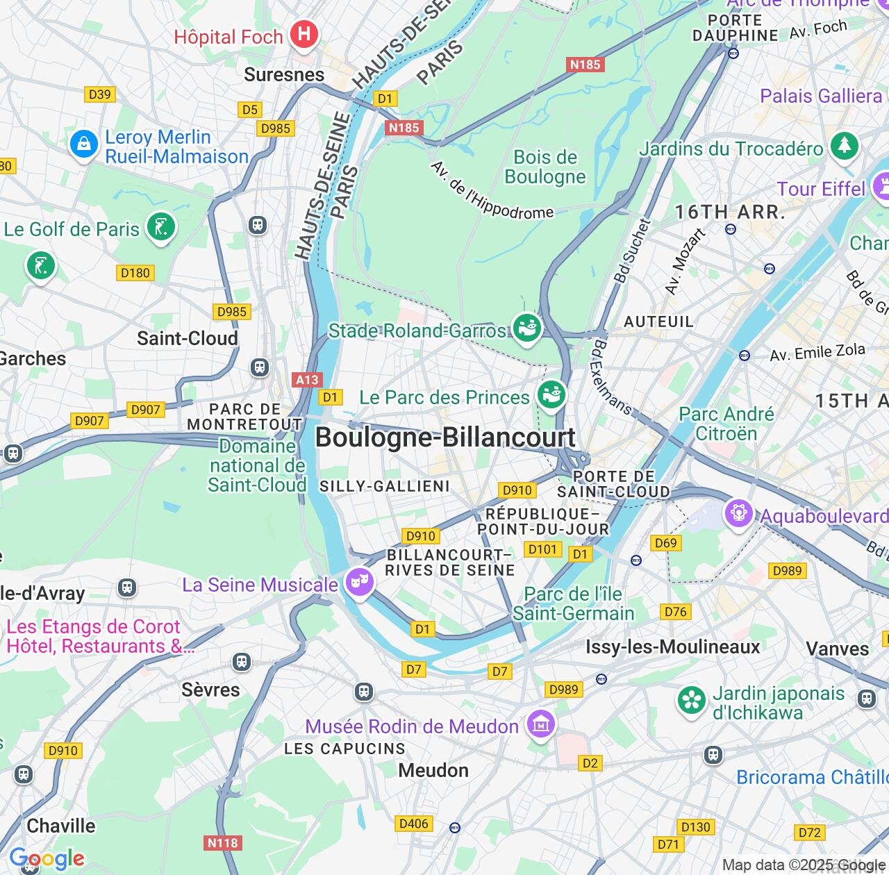 Map image for Intellectual Property Lawyers in Boulogne-Billancourt and Île-de-France IP firms at coordinates  ; .