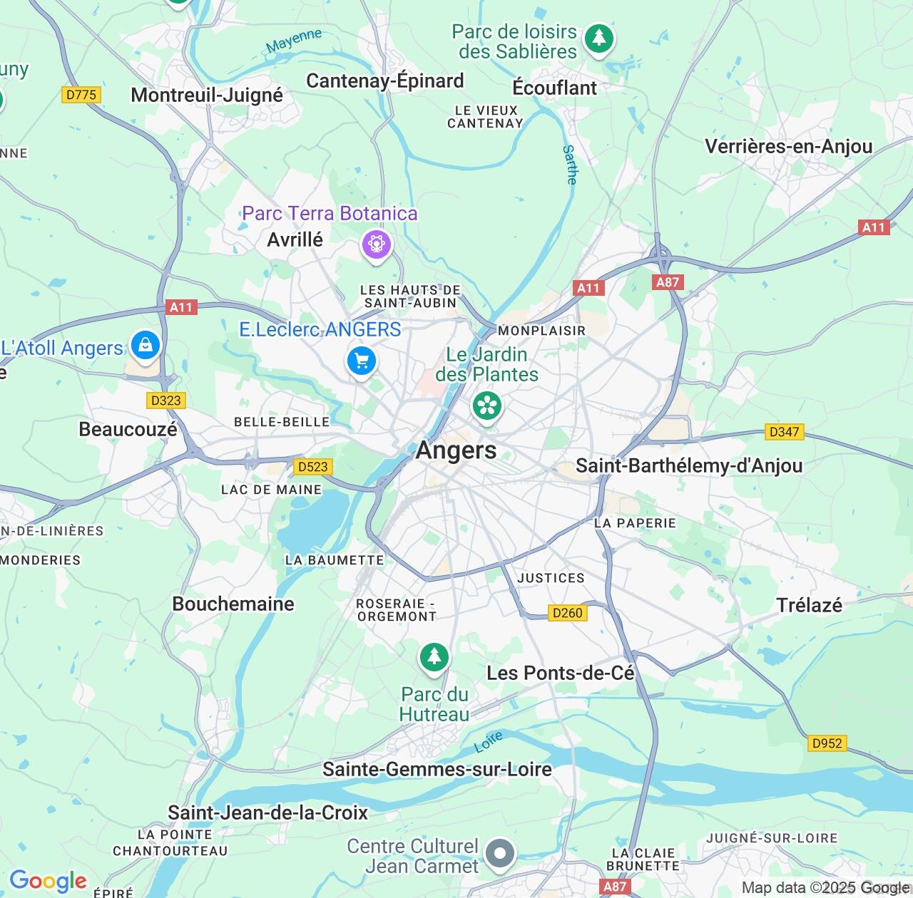 Map image for Intellectual Property Lawyers in Angers and Pays de la Loire IP firms at coordinates  ; .