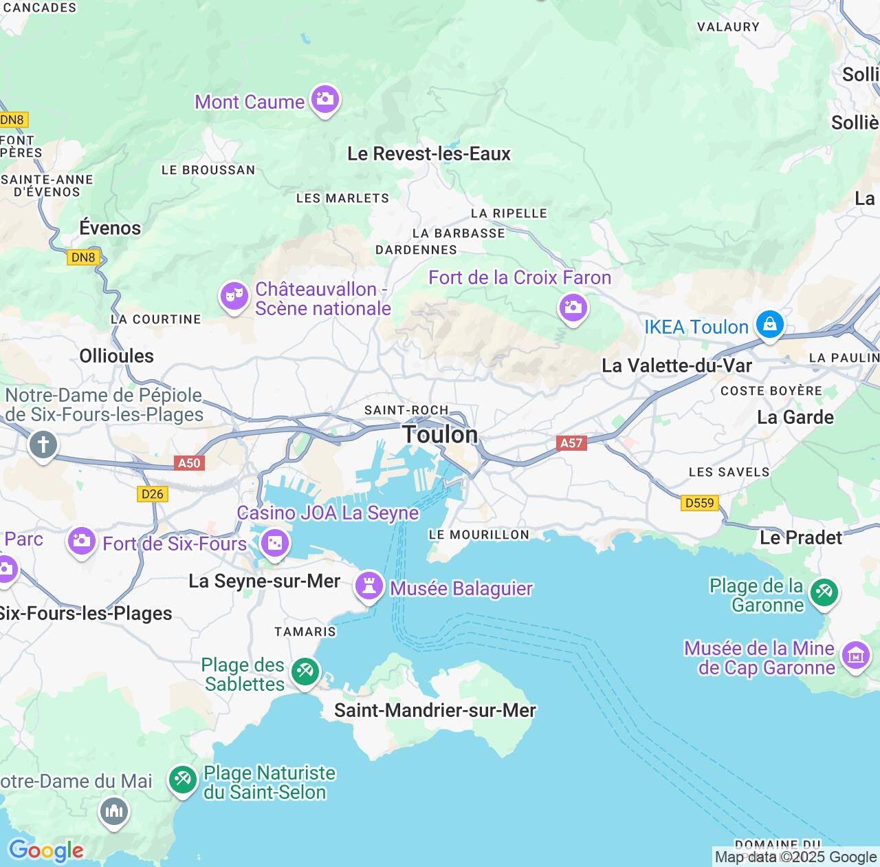 Map image for Intellectual Property Lawyers in Toulon and Provence-Alpes-Côte d'Azur IP firms at coordinates  ; .