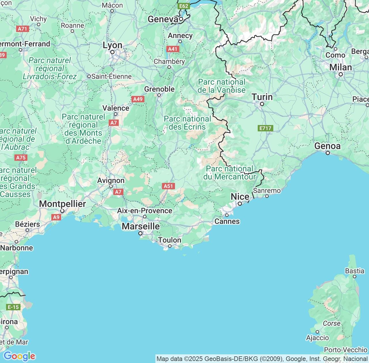 Map image for Intellectual Property Lawyers in Provence-Alpes-Côte d'Azur and France IP firms at coordinates  ; .