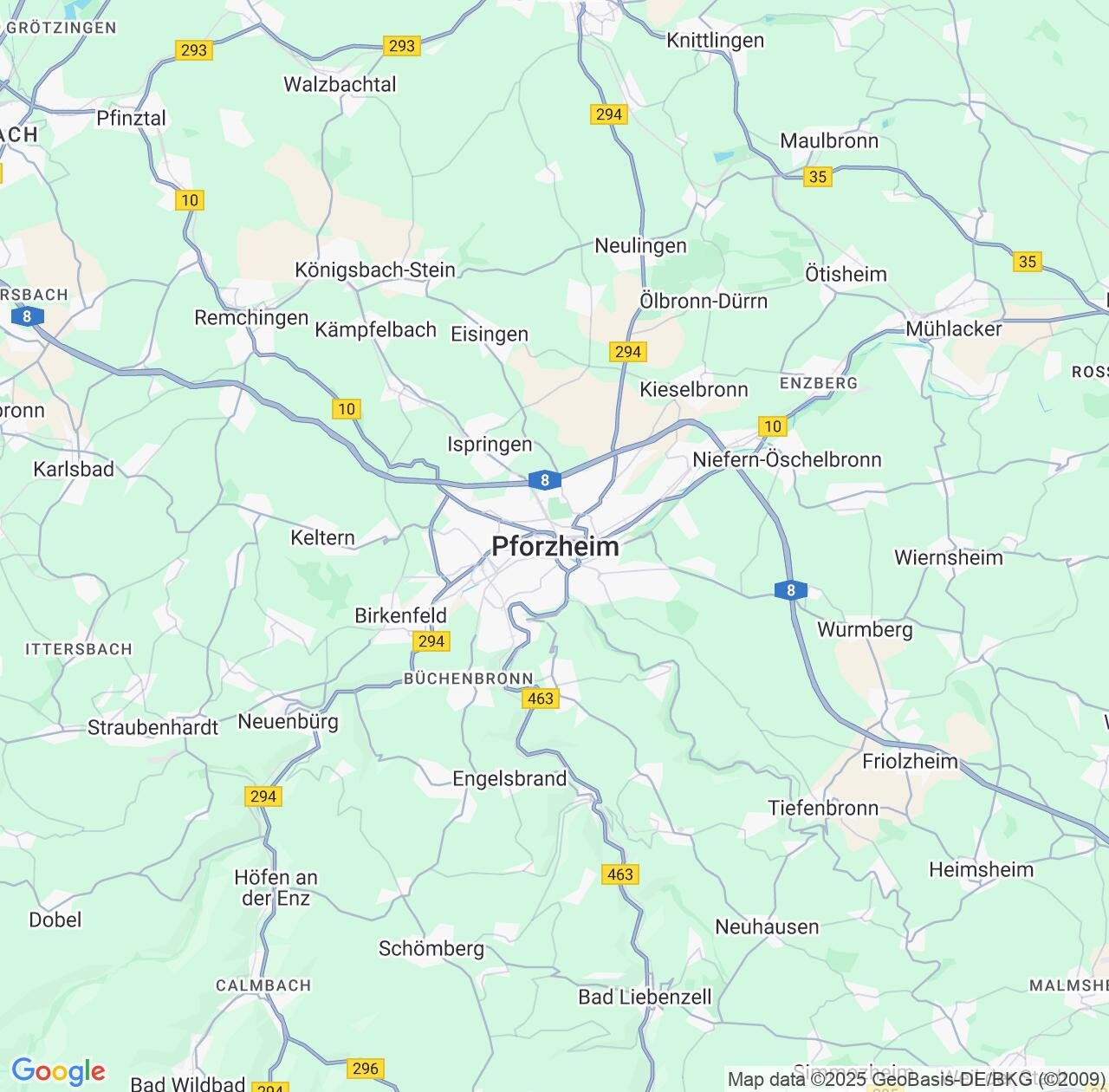 Map image for Intellectual Property Lawyers in Pforzheim and Baden-Wurttemberg IP firms at coordinates  ; .