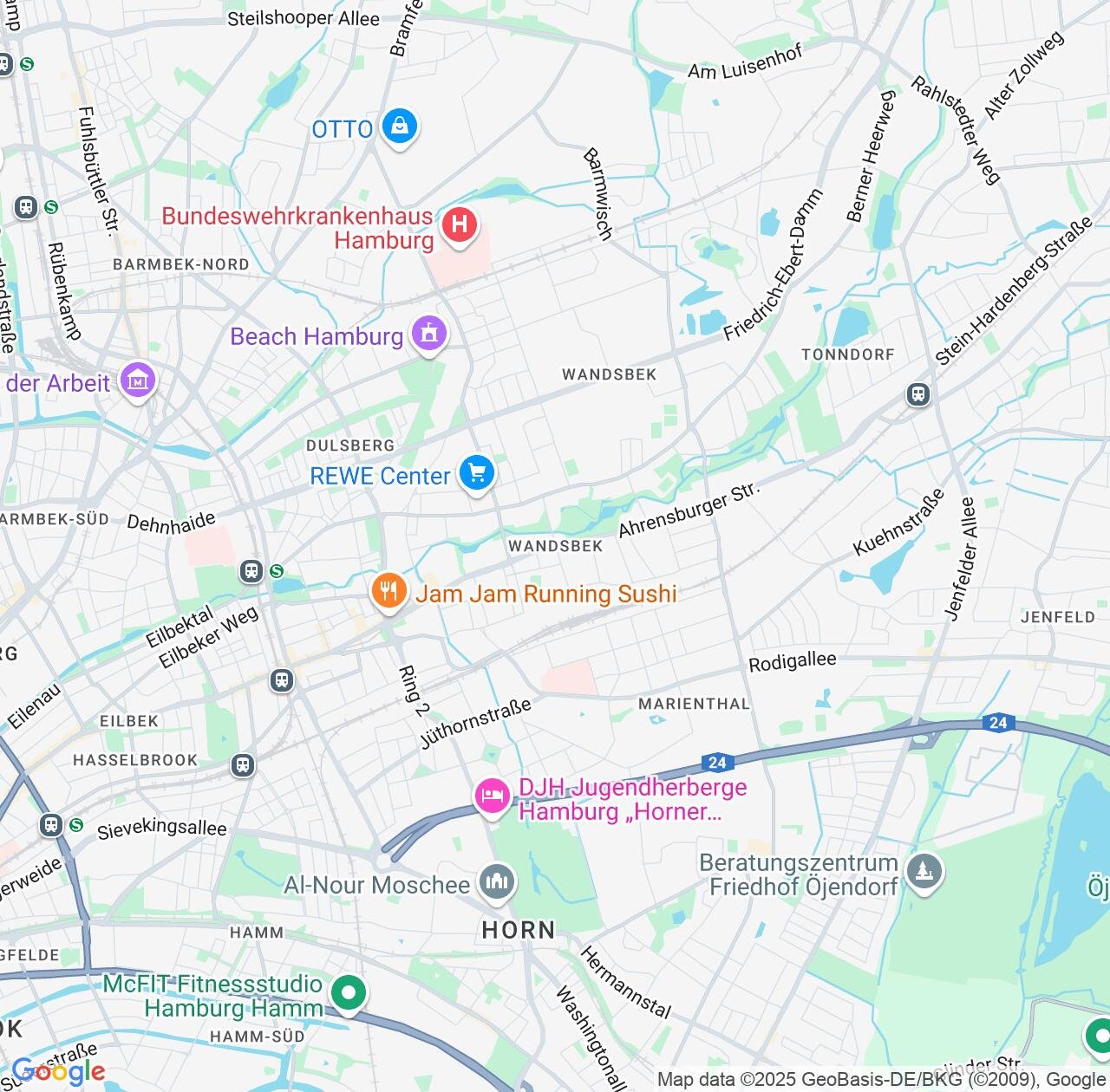 Map image for Intellectual Property Lawyers in Wandsbek and Hamburg IP firms at coordinates  ; .