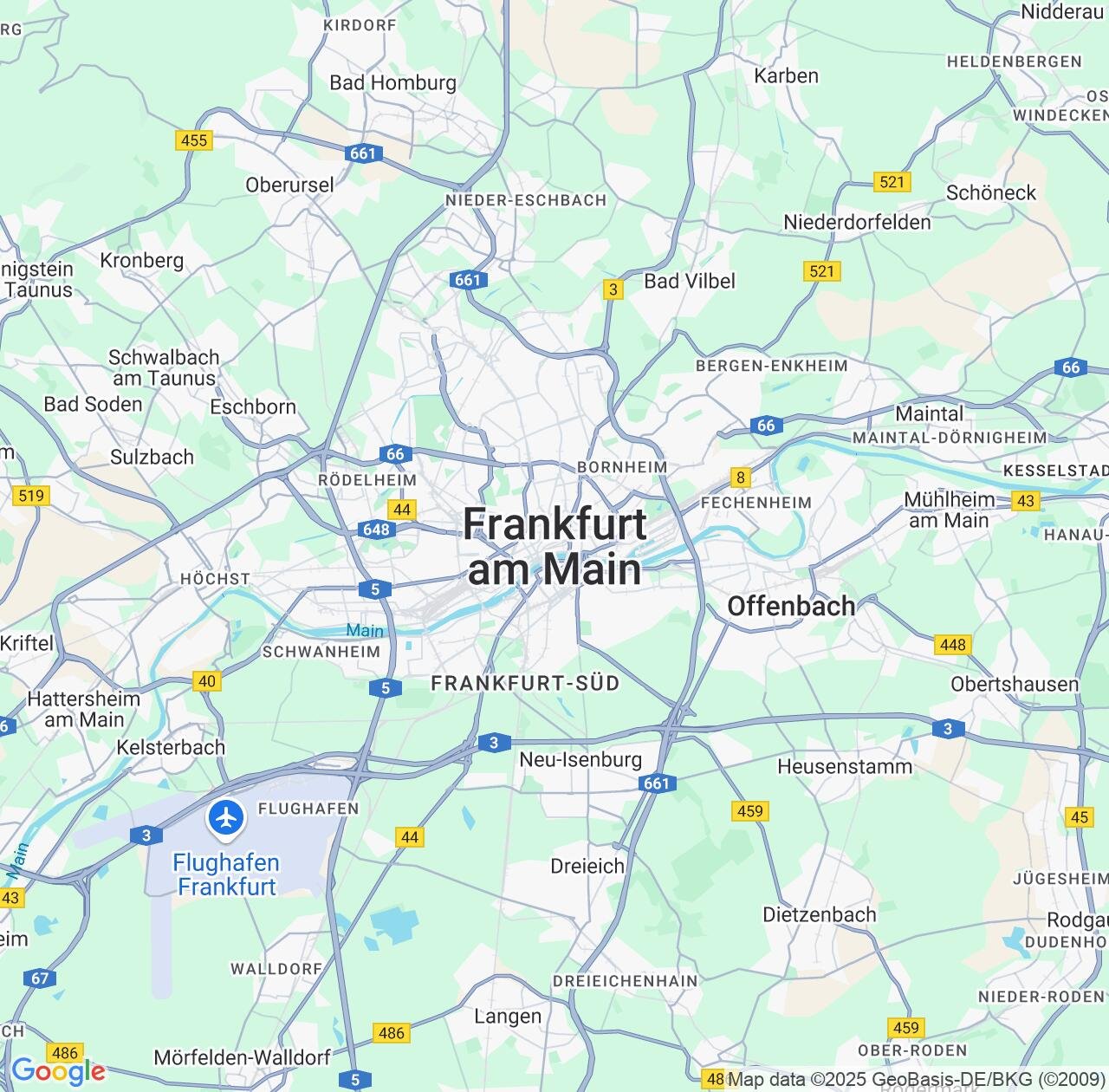 Map image for Intellectual Property Lawyers in Frankfurt am Main and Hesse IP firms at coordinates  ; .