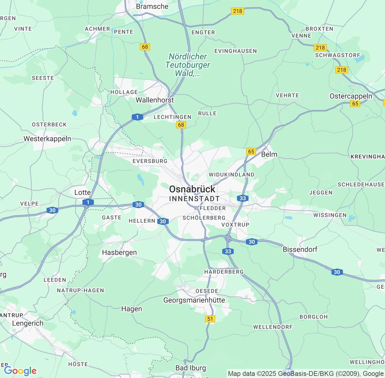 Map image for Intellectual Property Lawyers in Osnabrueck and Lower Saxony IP firms at coordinates  ; .