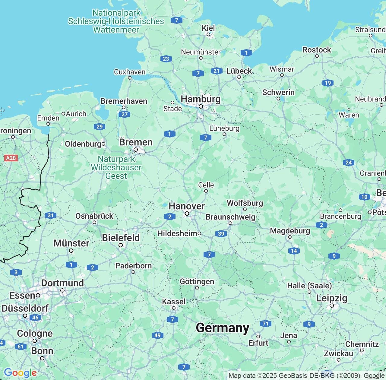 Map image for Intellectual Property Lawyers in Lower Saxony and Germany IP firms at coordinates  ; .