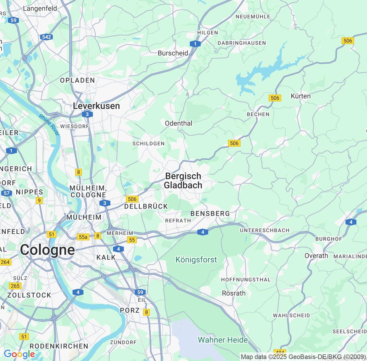 Map image for Intellectual Property Lawyers in Bergisch Gladbach and North Rhine-Westphalia IP firms at coordinates  ; .