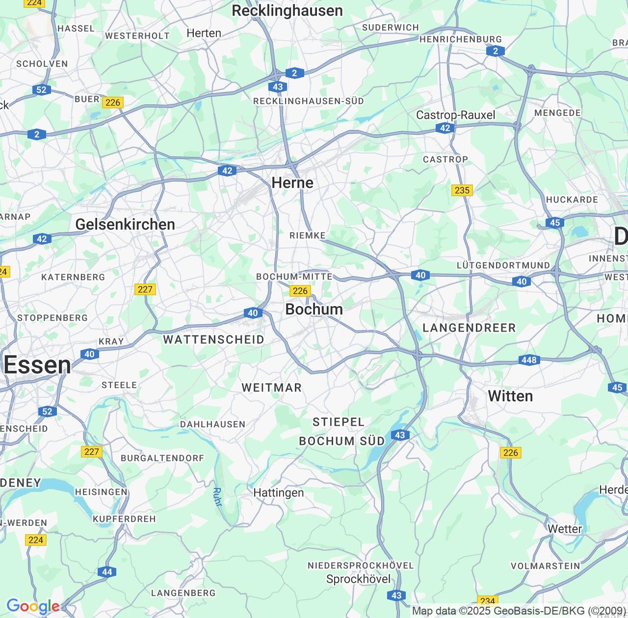 Map image for Intellectual Property Lawyers in Bochum and North Rhine-Westphalia IP firms at coordinates  ; .