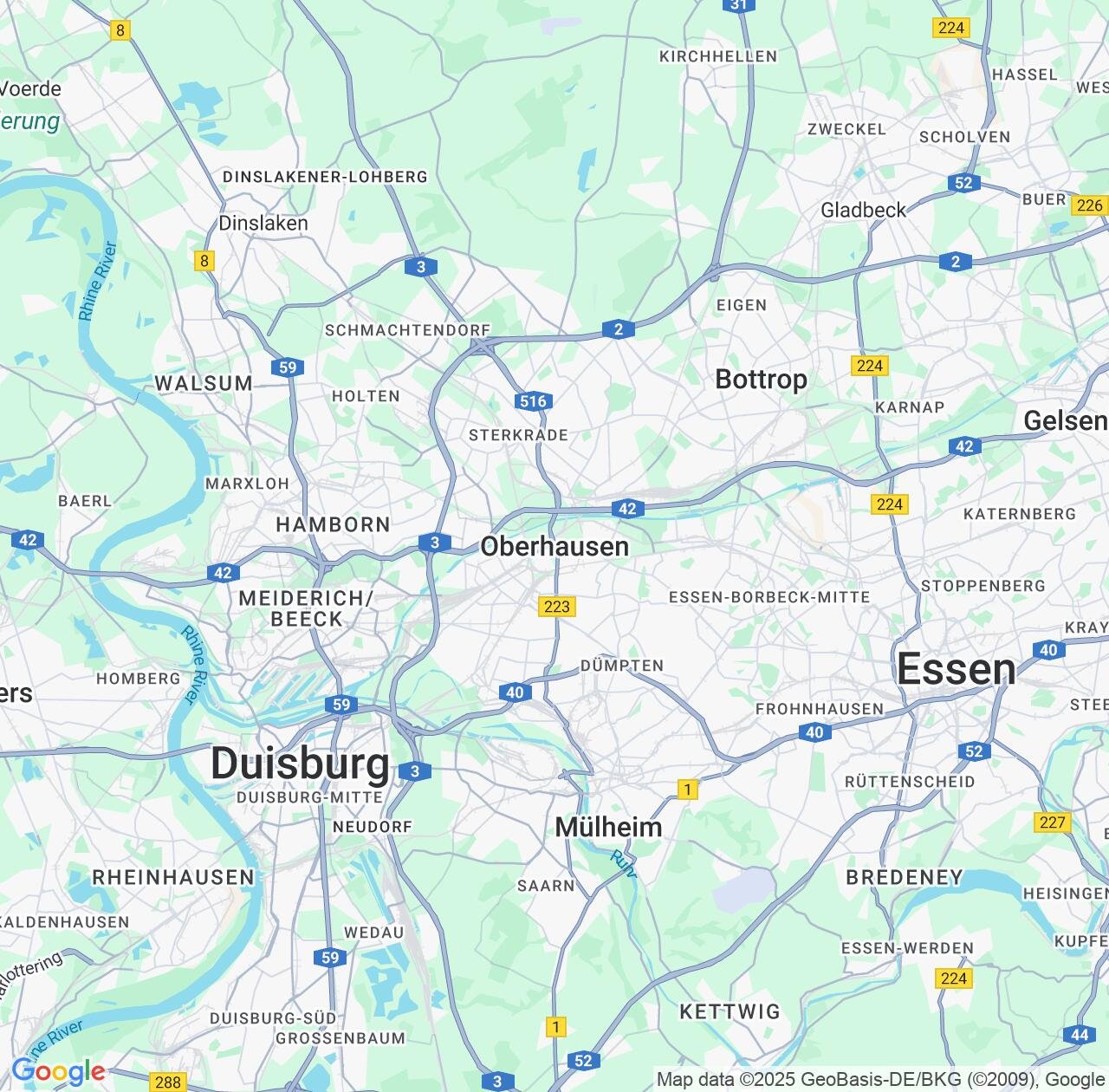 Map image for Intellectual Property Lawyers in Oberhausen and North Rhine-Westphalia IP firms at coordinates  ; .