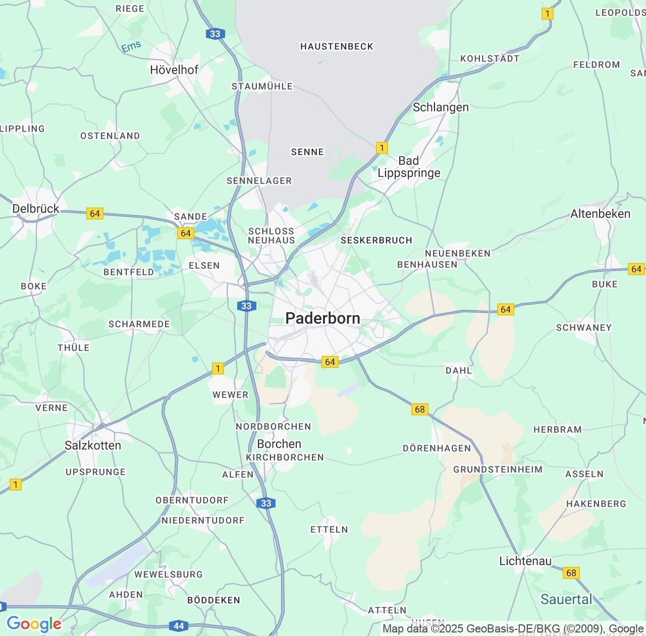 Map image for Intellectual Property Lawyers in Paderborn and North Rhine-Westphalia IP firms at coordinates  ; .