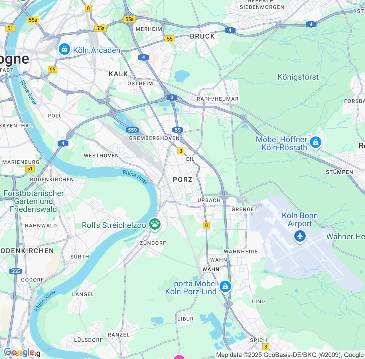 Map image for Intellectual Property Lawyers in Porz am Rhein and North Rhine-Westphalia IP firms at coordinates  ; .