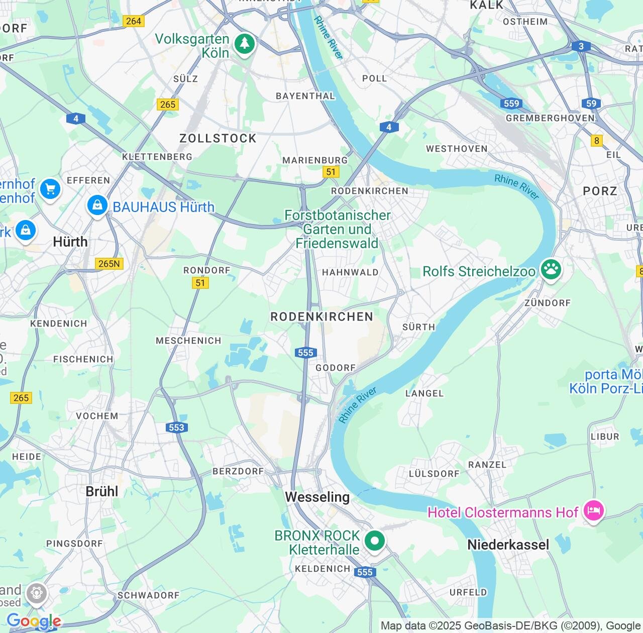 Map image for Intellectual Property Lawyers in Rodenkirchen and North Rhine-Westphalia IP firms at coordinates  ; .