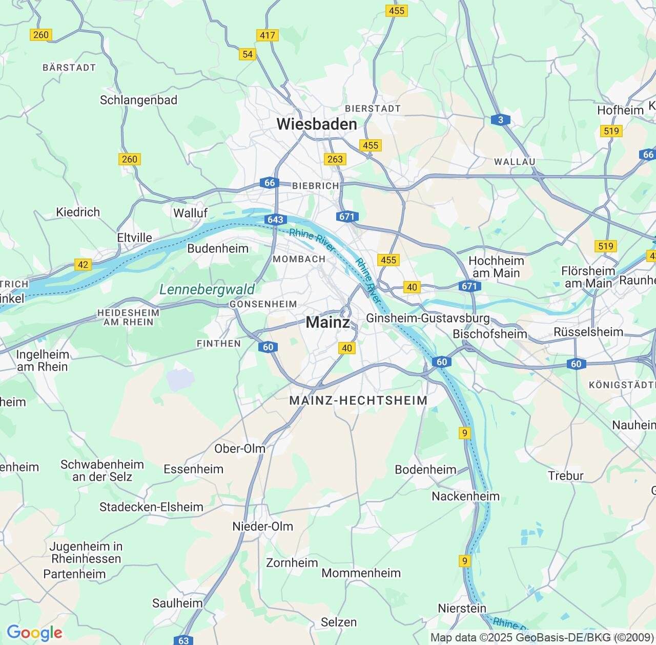 Map image for Intellectual Property Lawyers in Mainz and Rheinland-Pfalz IP firms at coordinates  ; .