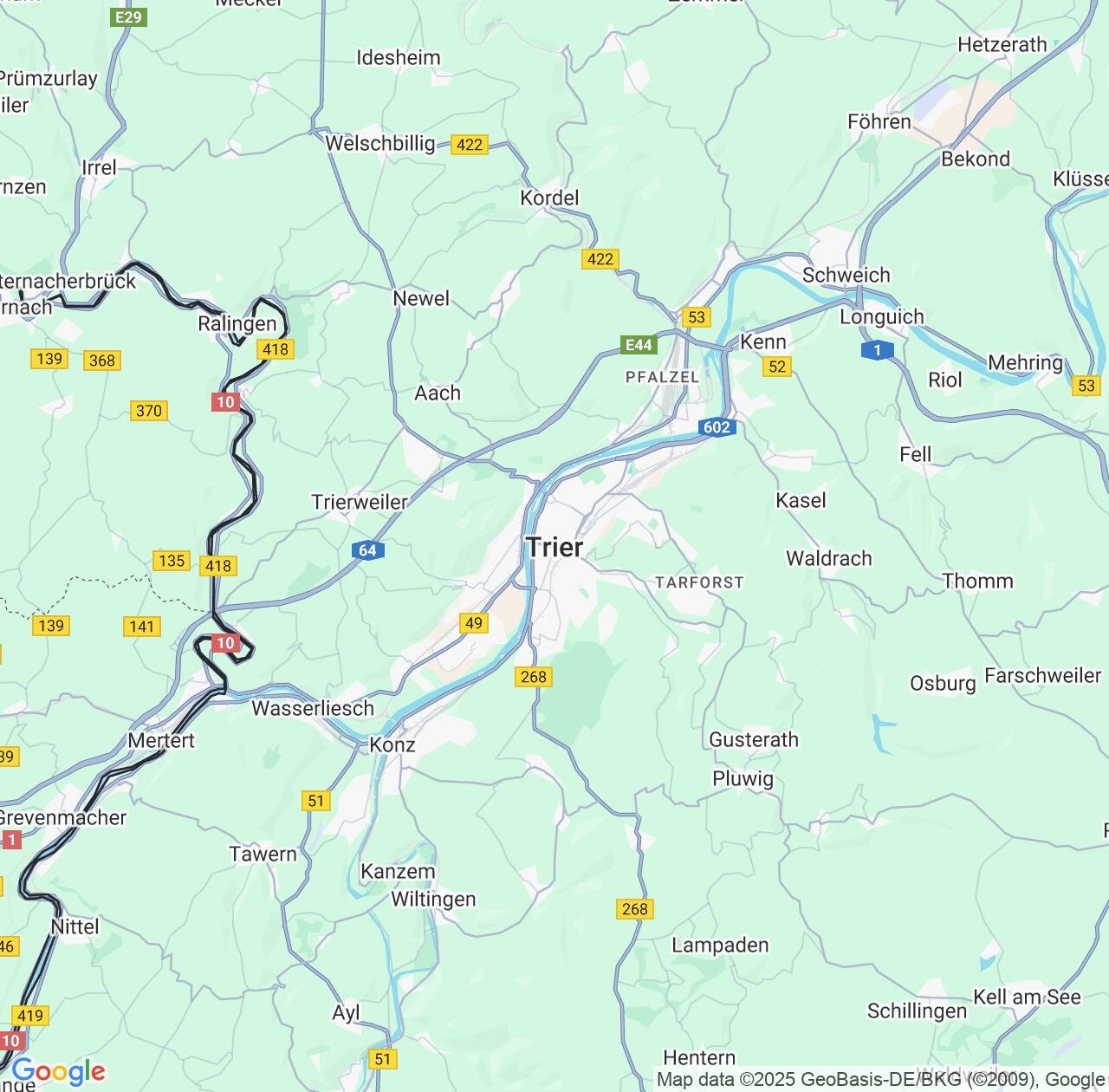 Map image for Intellectual Property Lawyers in Trier and Rheinland-Pfalz IP firms at coordinates  ; .